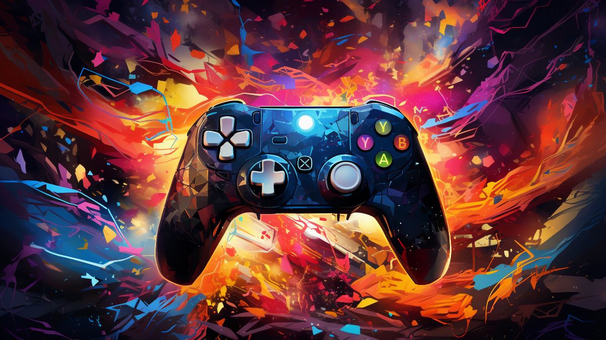 Vibrant Gaming Controller Wallpaper