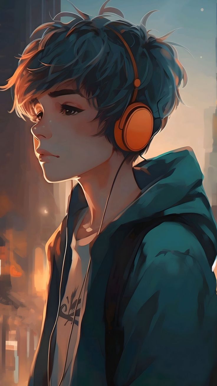 Wallpaper guy, hoodie, headphones, look