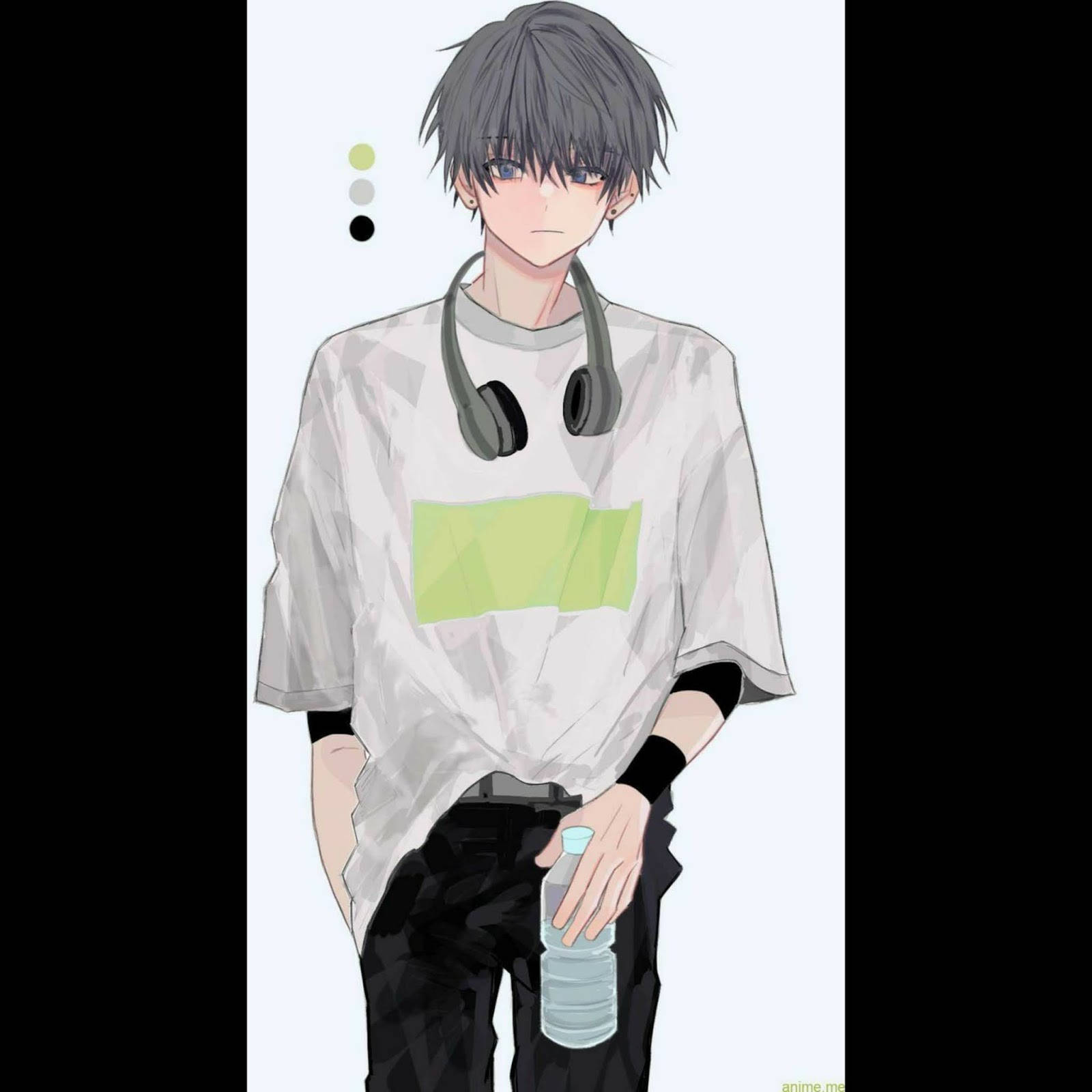 Download free Anime Boy Dark Headphones