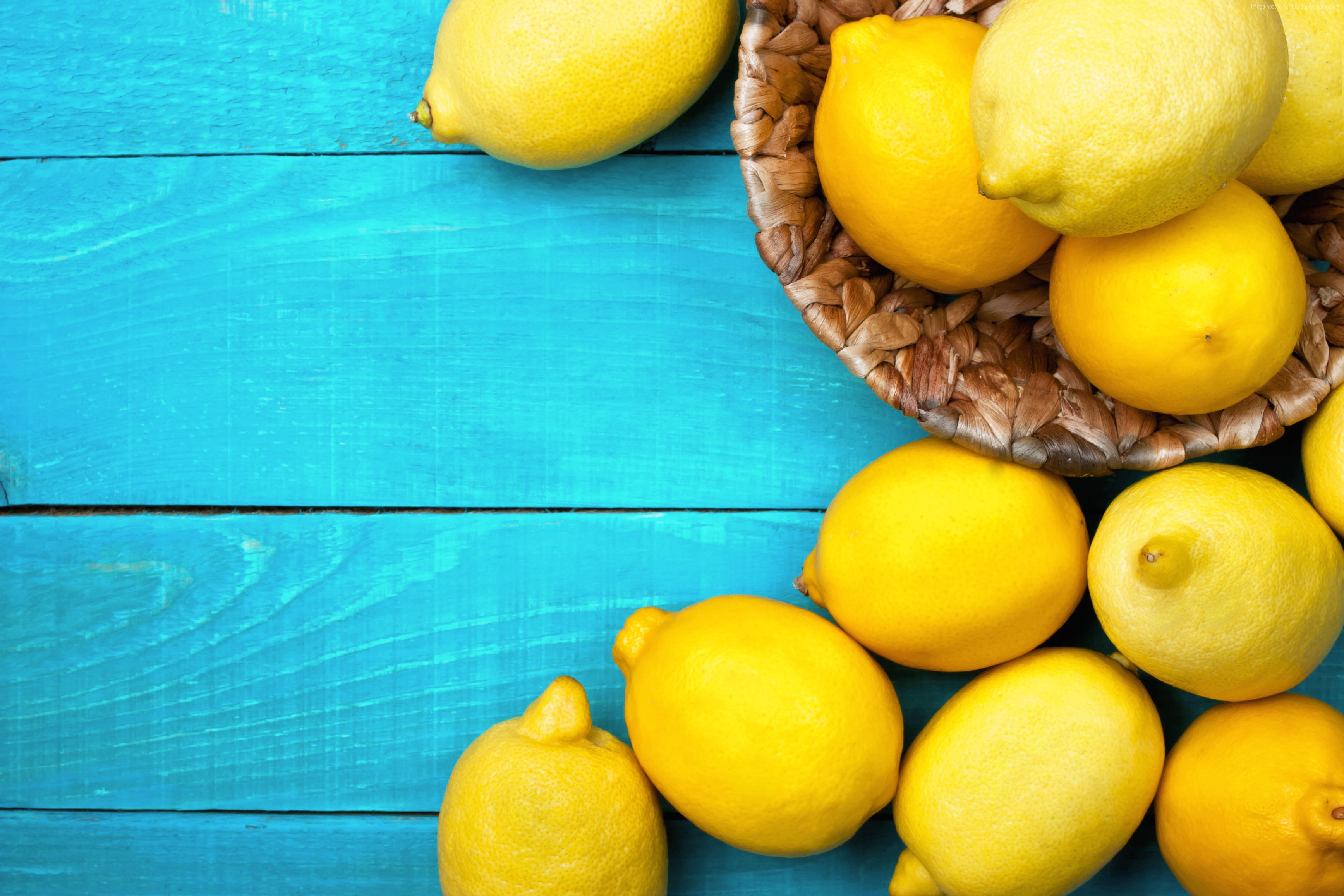 Download wallpaper yellow, lemon, blue