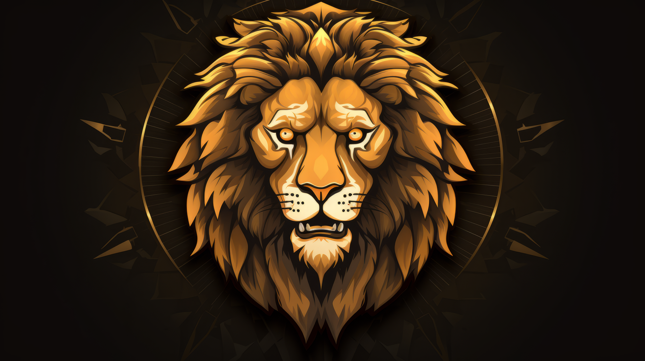 Logo Lion Illustration Style Wallpaper