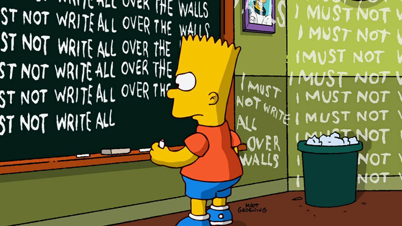 Bart Simpson Simsons Catoon School
