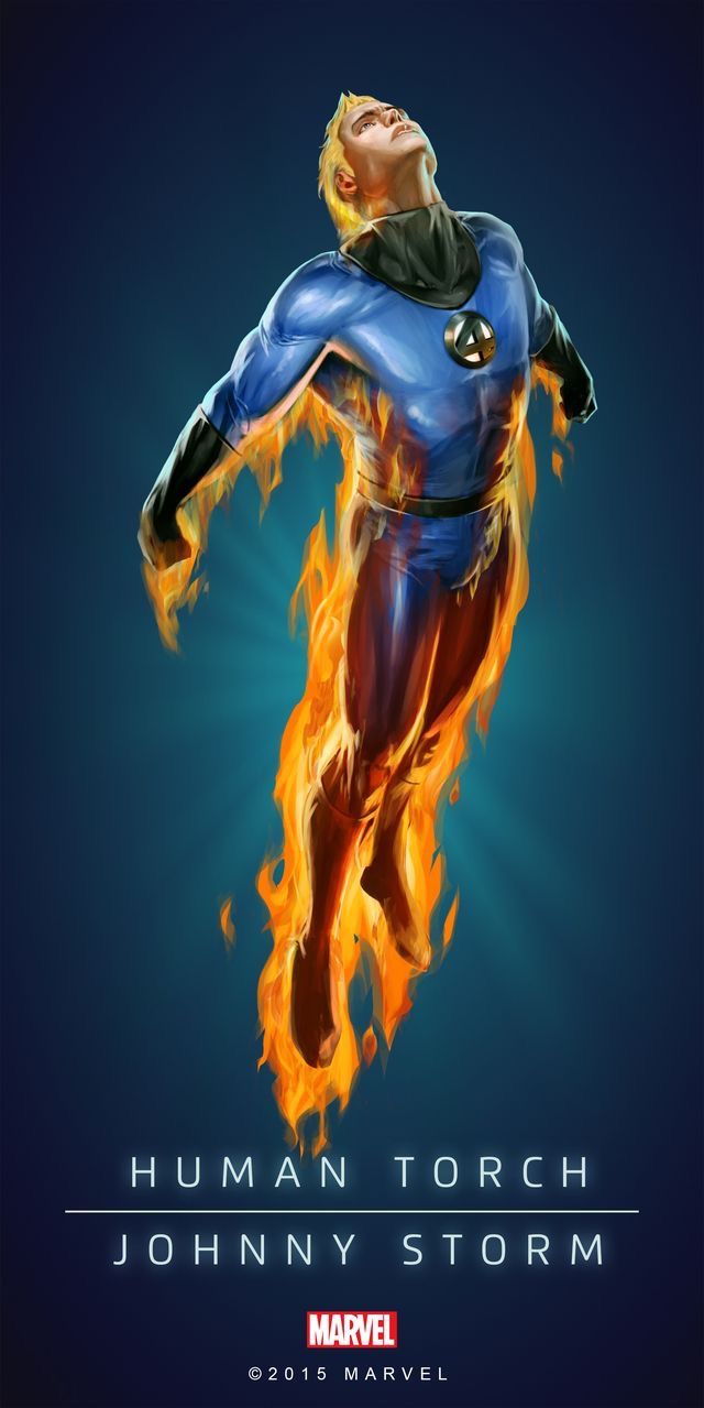 Marvel comics art, Human torch, Marvel