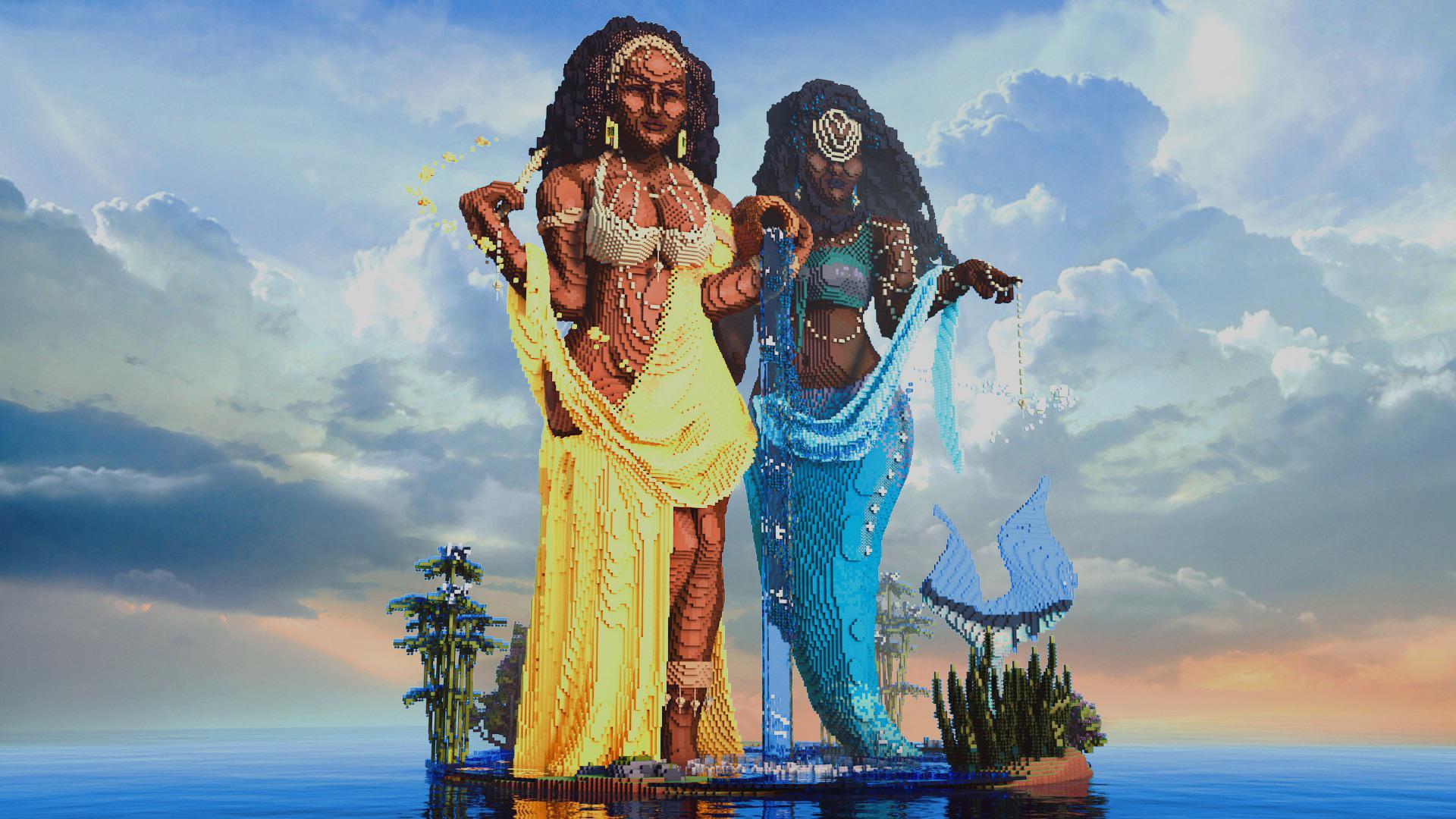 Orishas Osun and Yemoja of the Seven