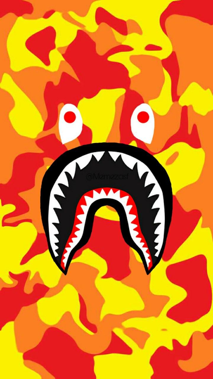 Orange Camo Bape Wallpaper