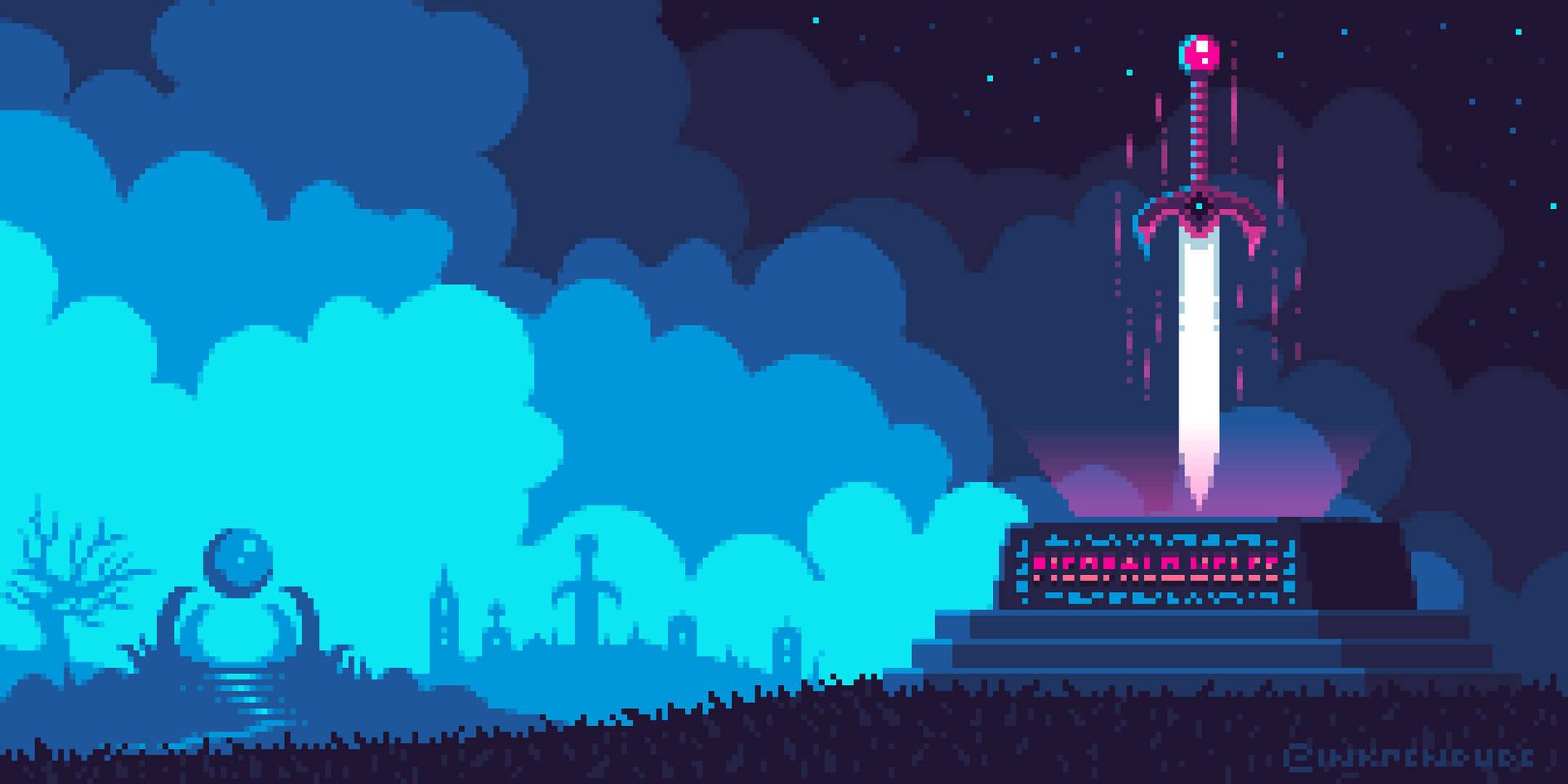 In Aesthetic Pixel Art Wallpaper