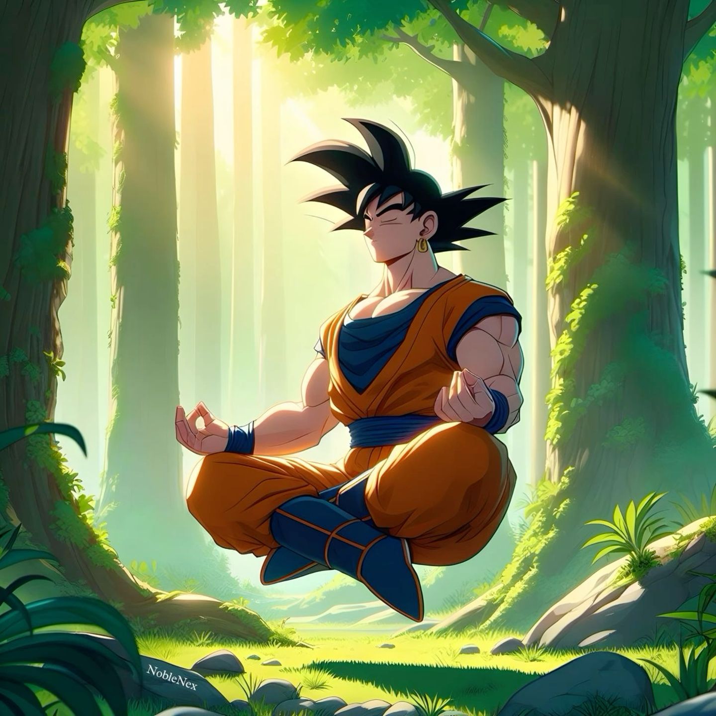 Goku meditating