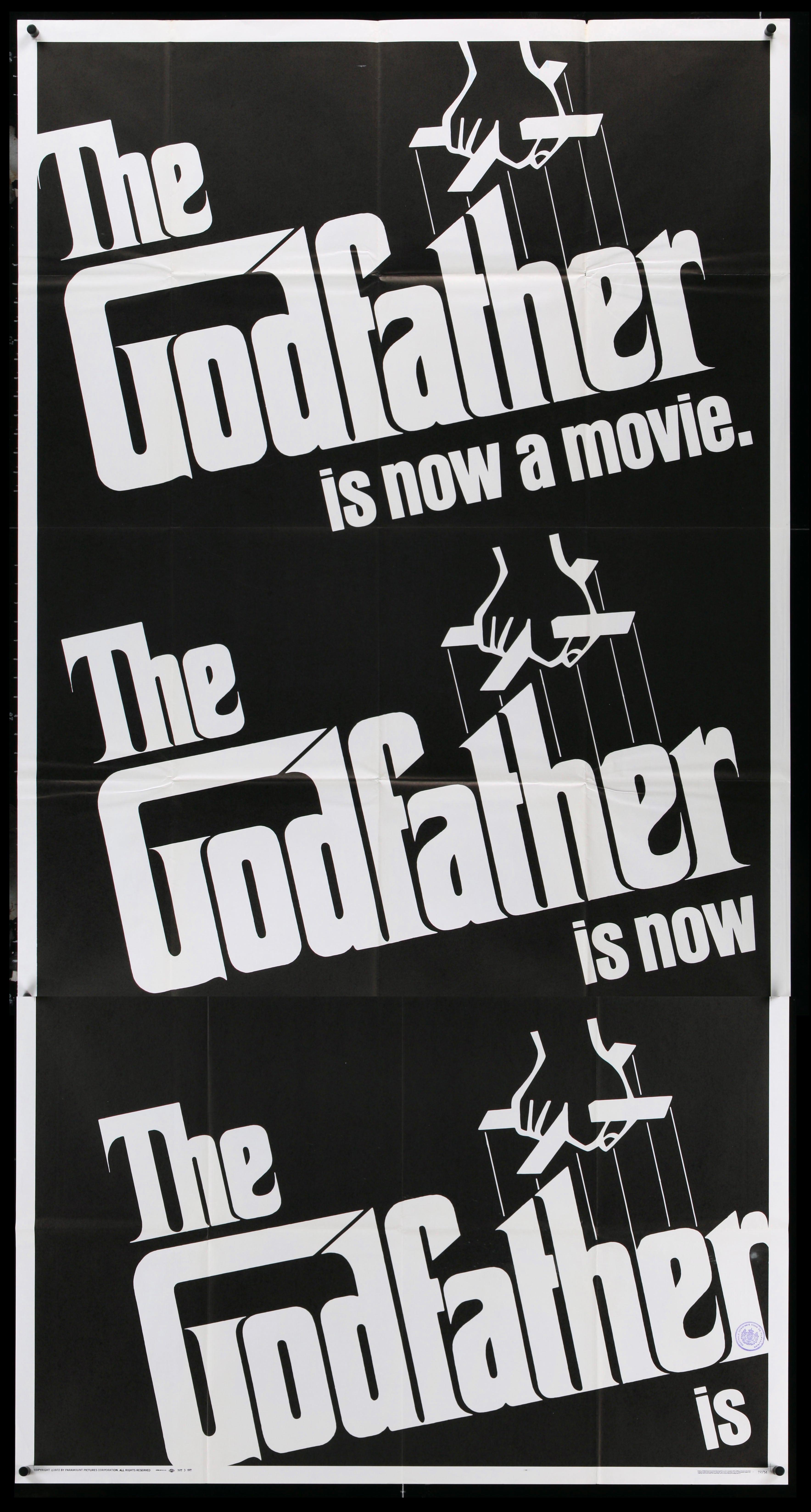 The Godfather Movie Poster 1972 3 Sheet