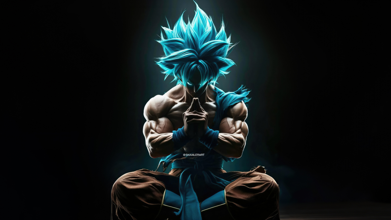 Download wallpaper 1366x768 goku's