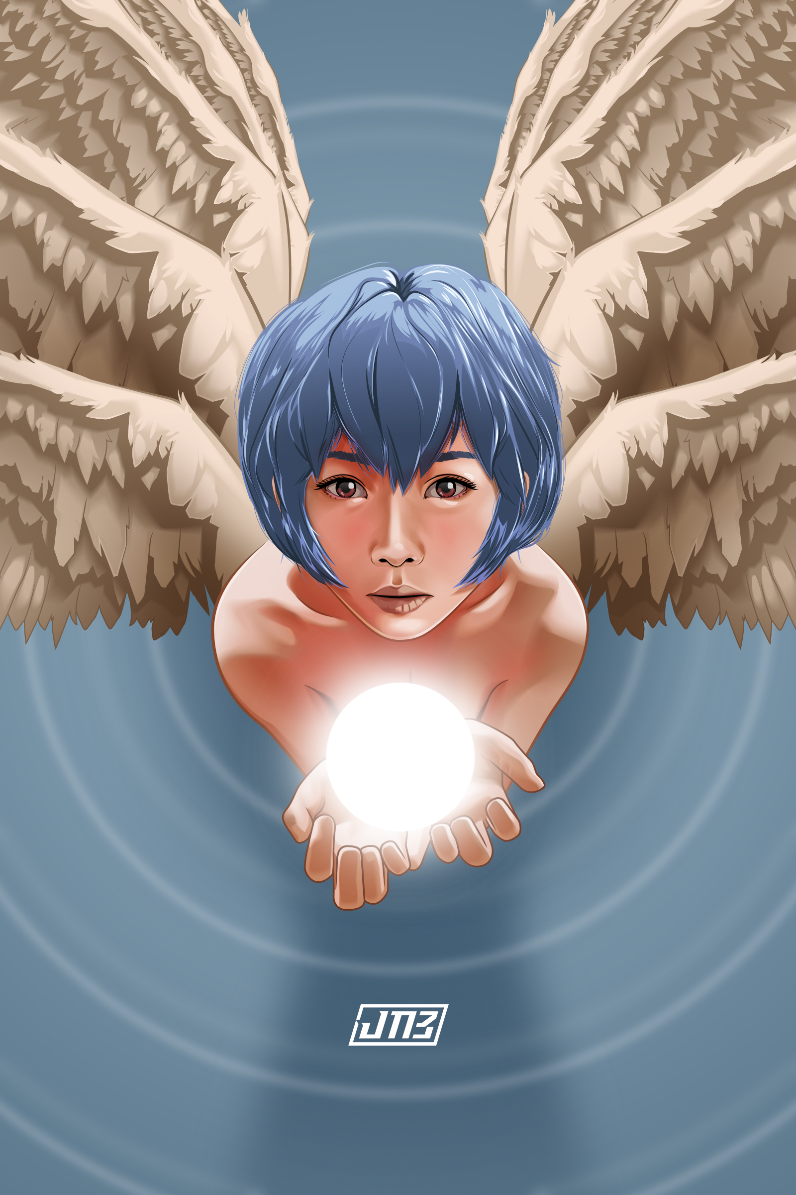 Giant white bat wing EOE Rei was freaky