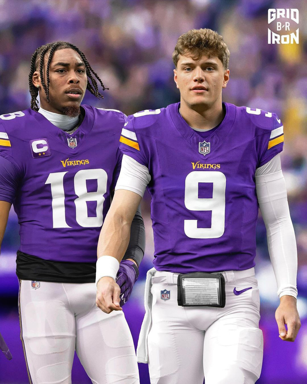 JJ McCarthy and Justin Jefferson 4k