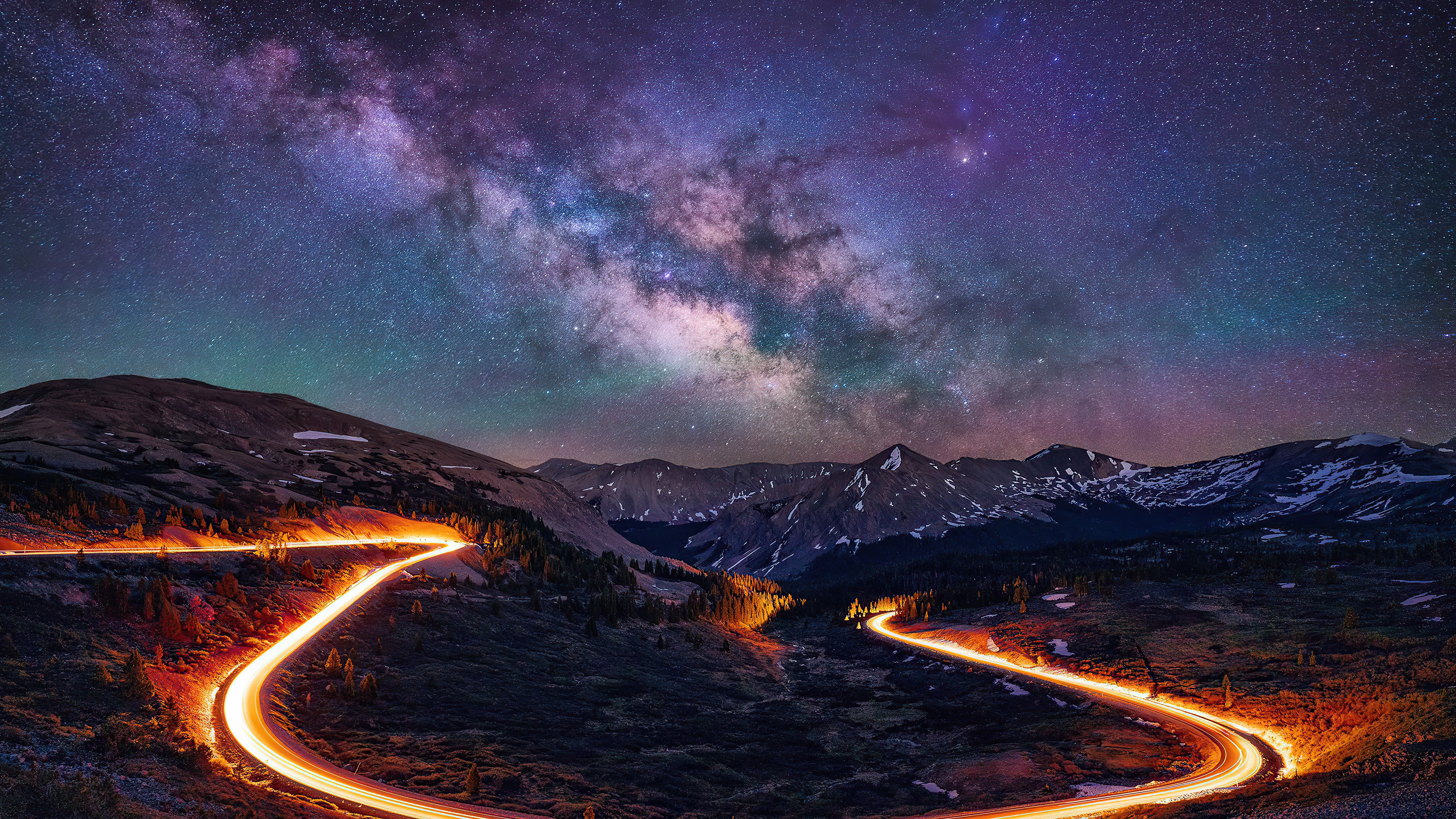 Long Exposure Road Path 4k Wallpaper, HD