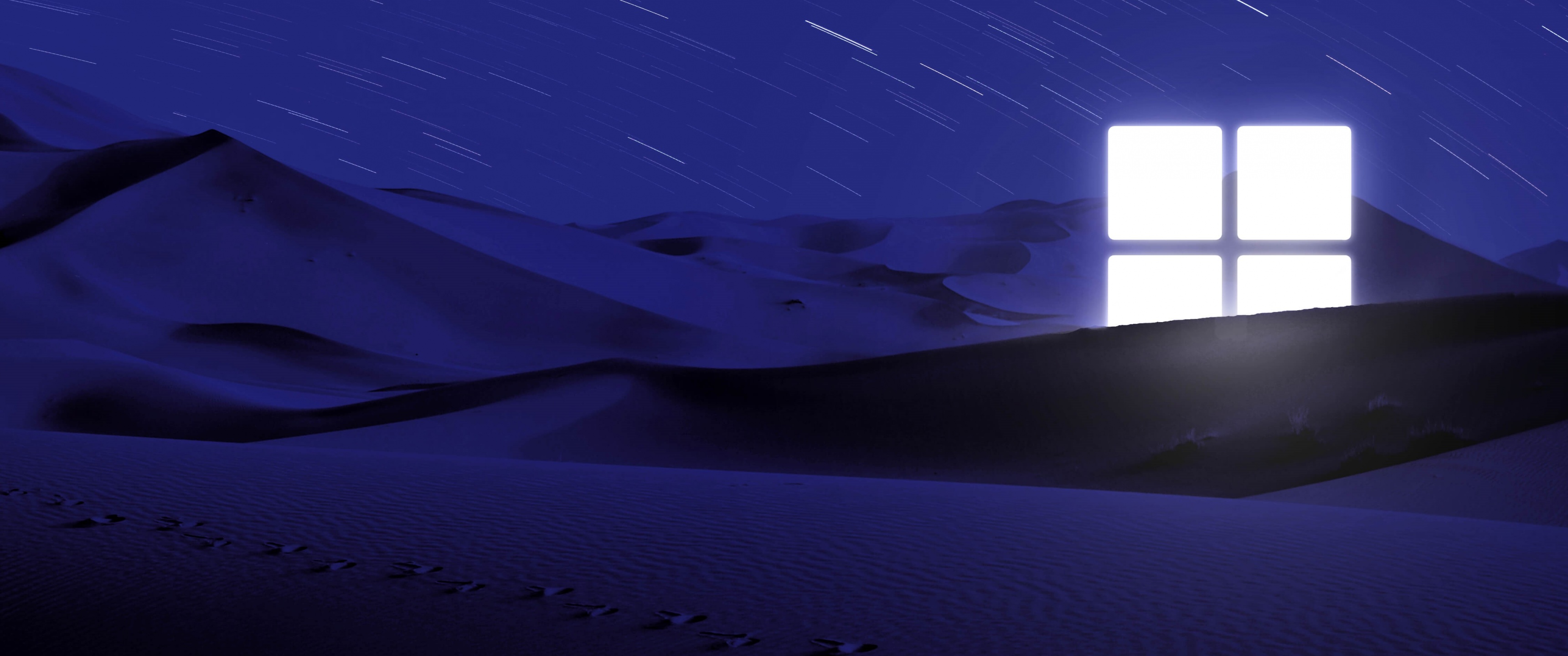 Desert Wallpaper 4K, Windows logo