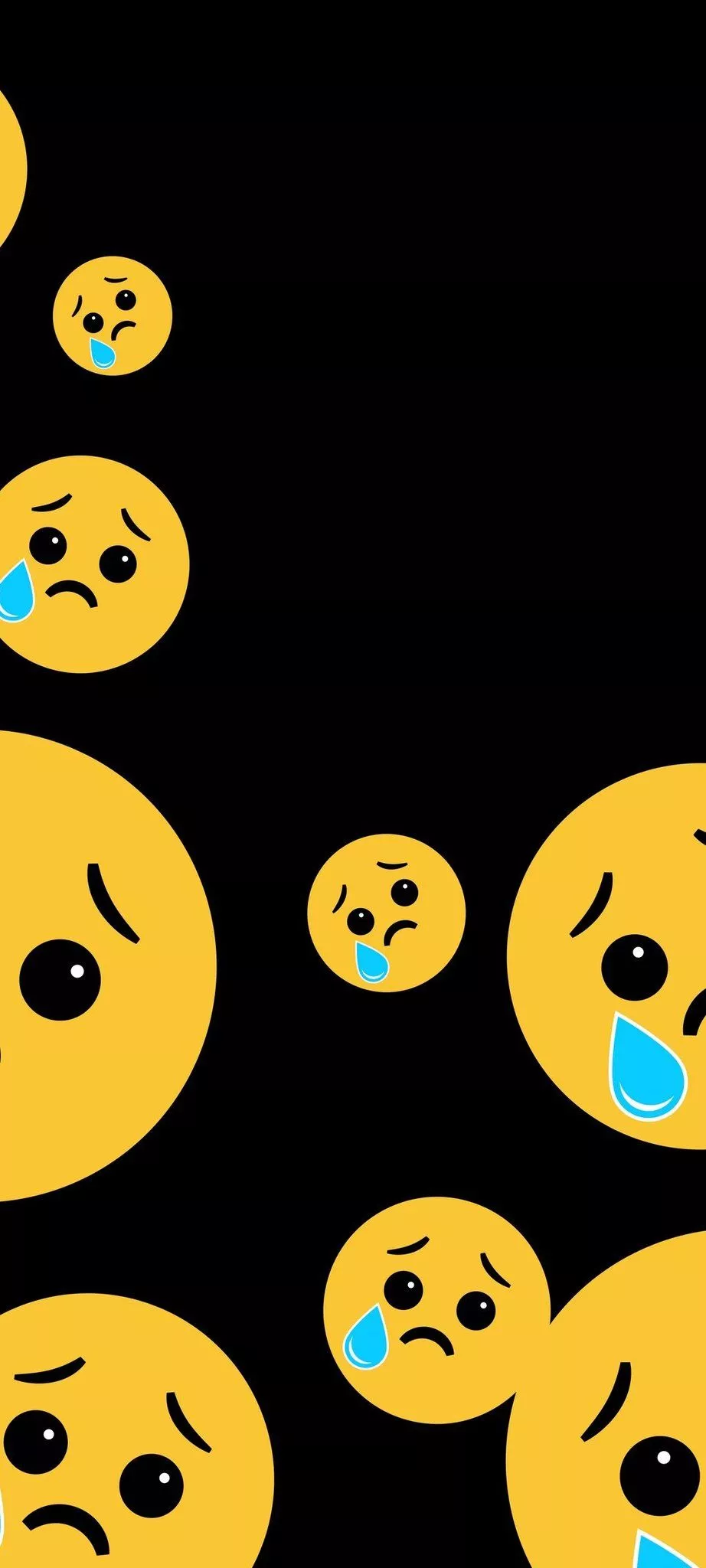 Emoji #Face #Smile #yellow #sad #black
