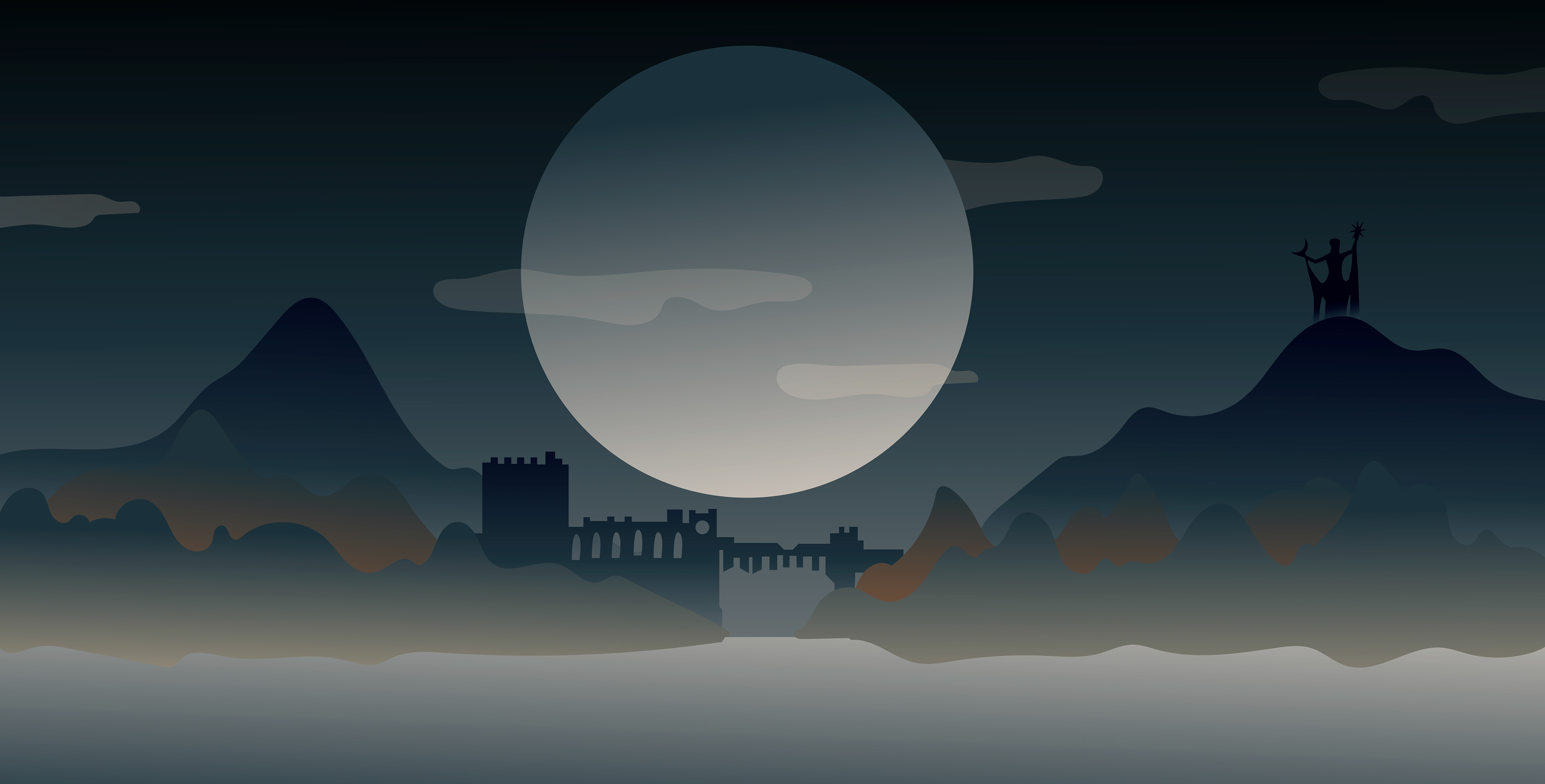 Dark Night Landscape Artistic