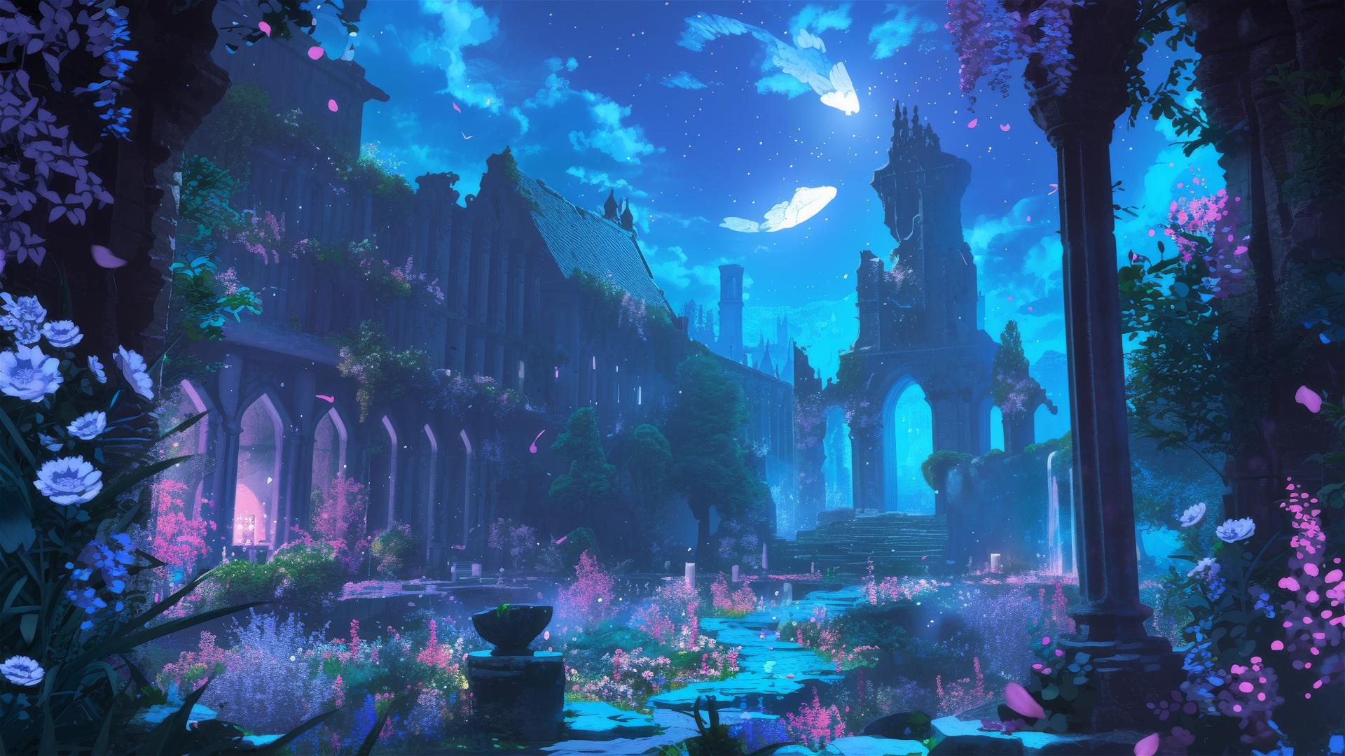 4K HD Wallpaper: moody anime scenery
