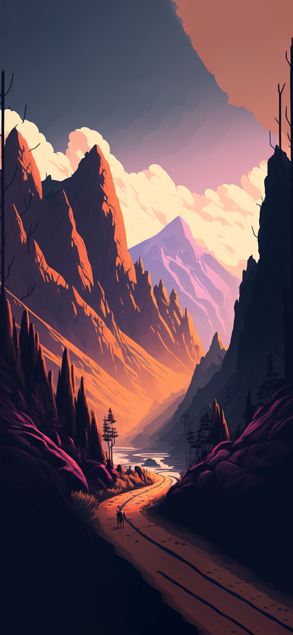 Mountain Valley Aesthetic Wallpaper