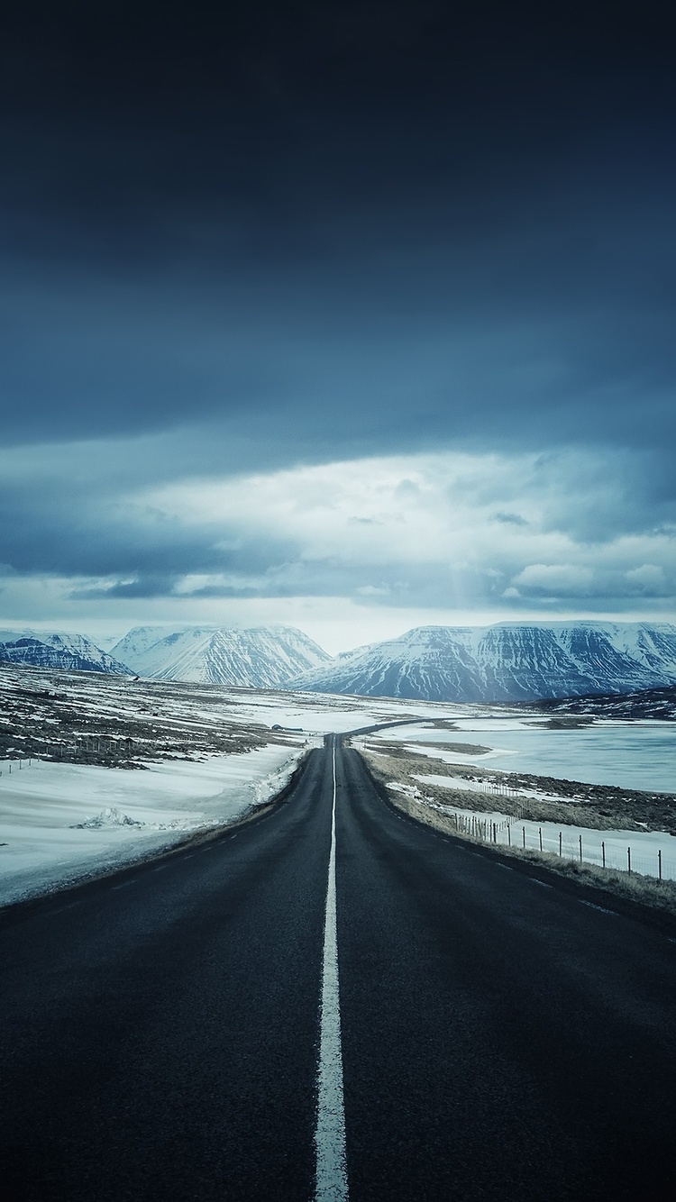 Road Iceland Clouds Highway