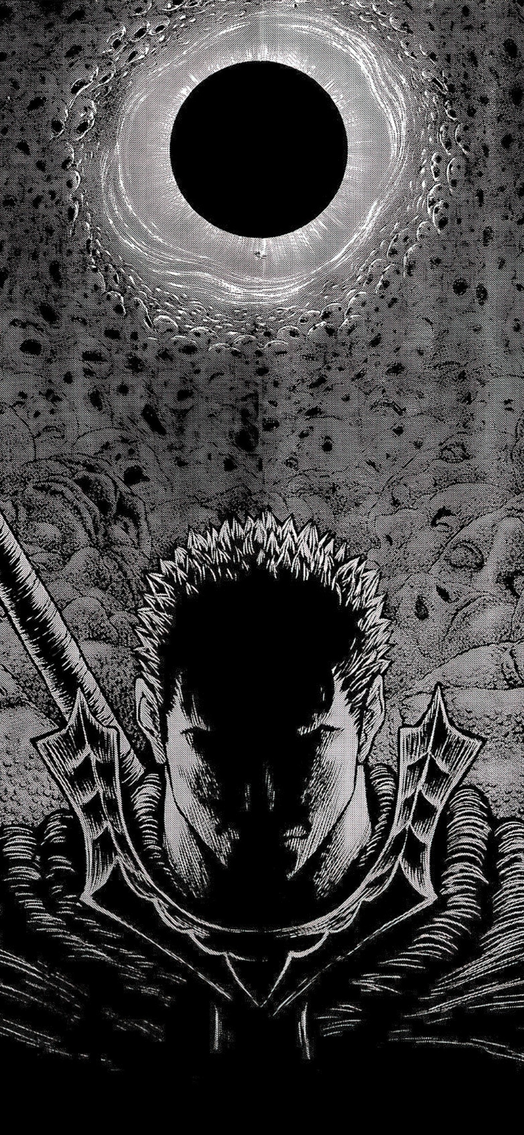 Berserk Guts Black and White 4K Wallpaper