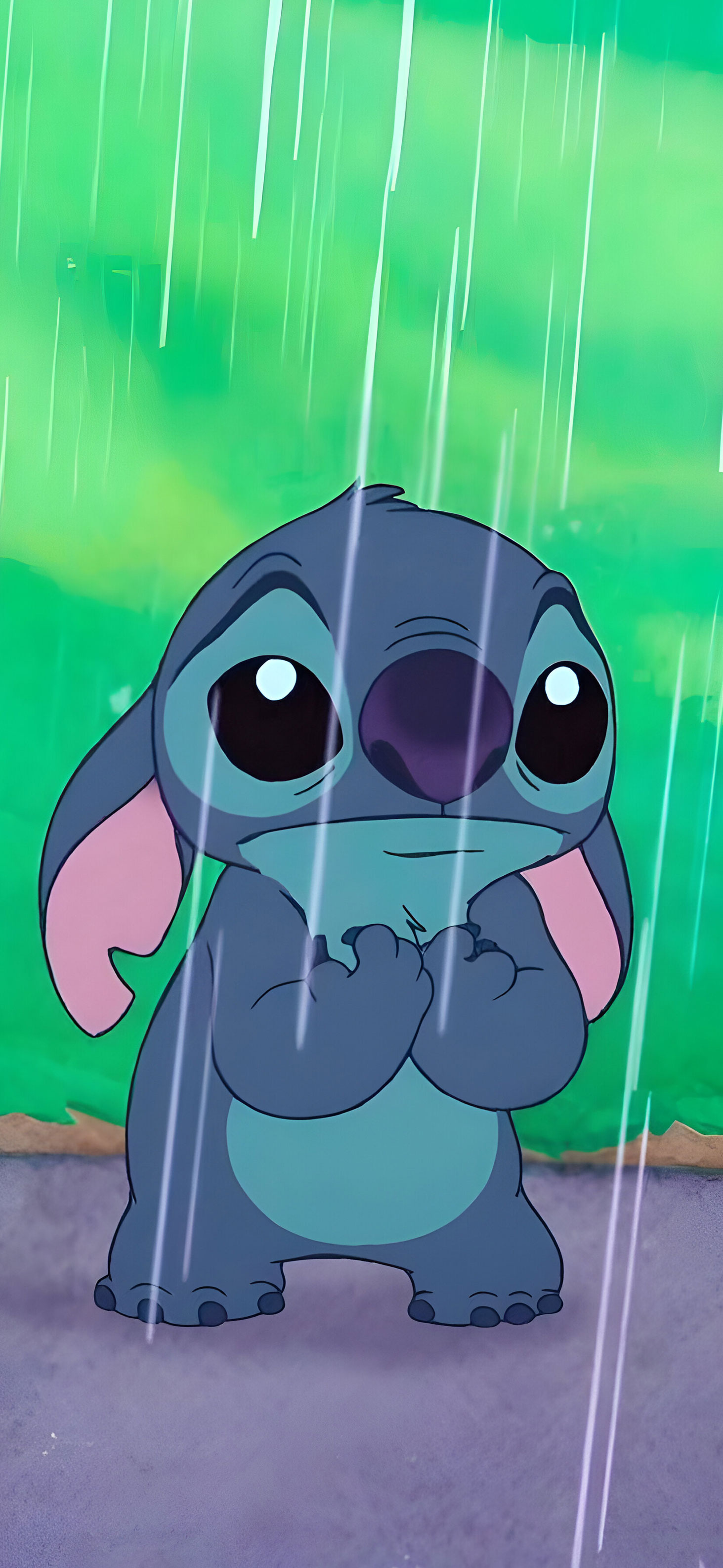 Lilo & Stitch Sad Stitch in the Rain