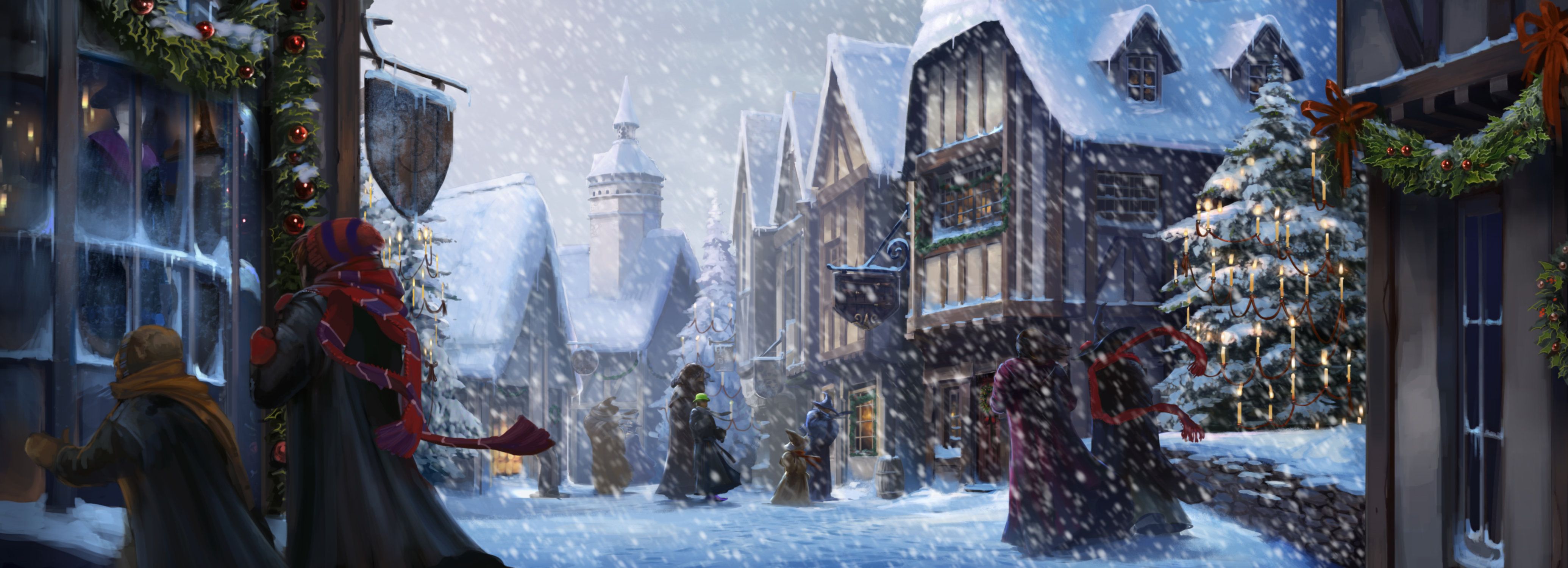 Desktop wallpaper: Harry Potter, Harry Potter And The Prisoner Of Azkaban, Movie, Christmas, Winter 4K free download for PC. 520084