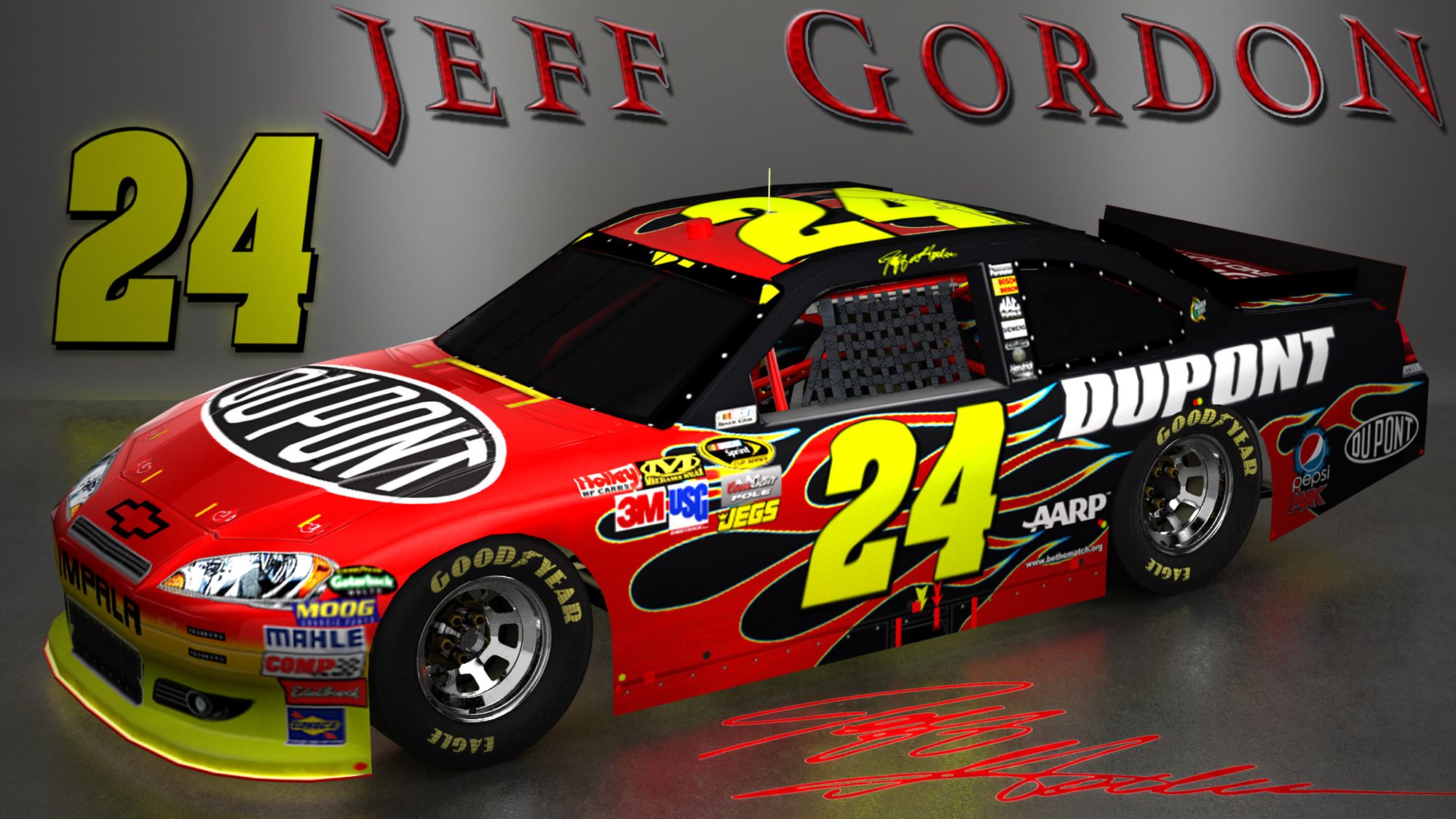 Jeff Gordon NASCAR Signature Wallpaper