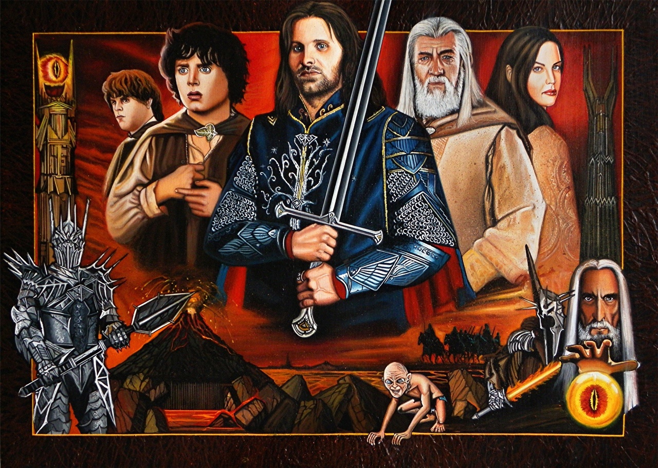 Rings Swords Man film Painting Art