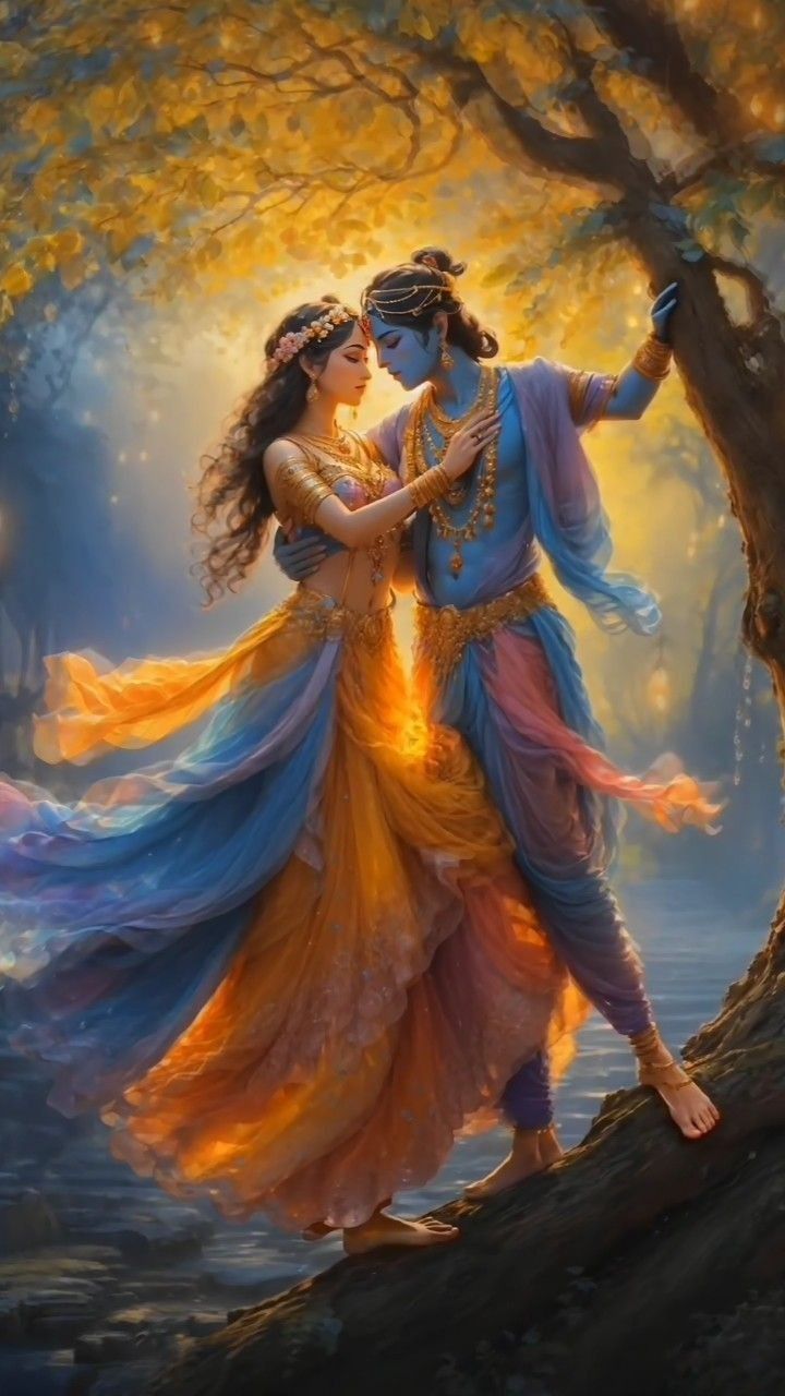 Krishna, God illustrations, Radha