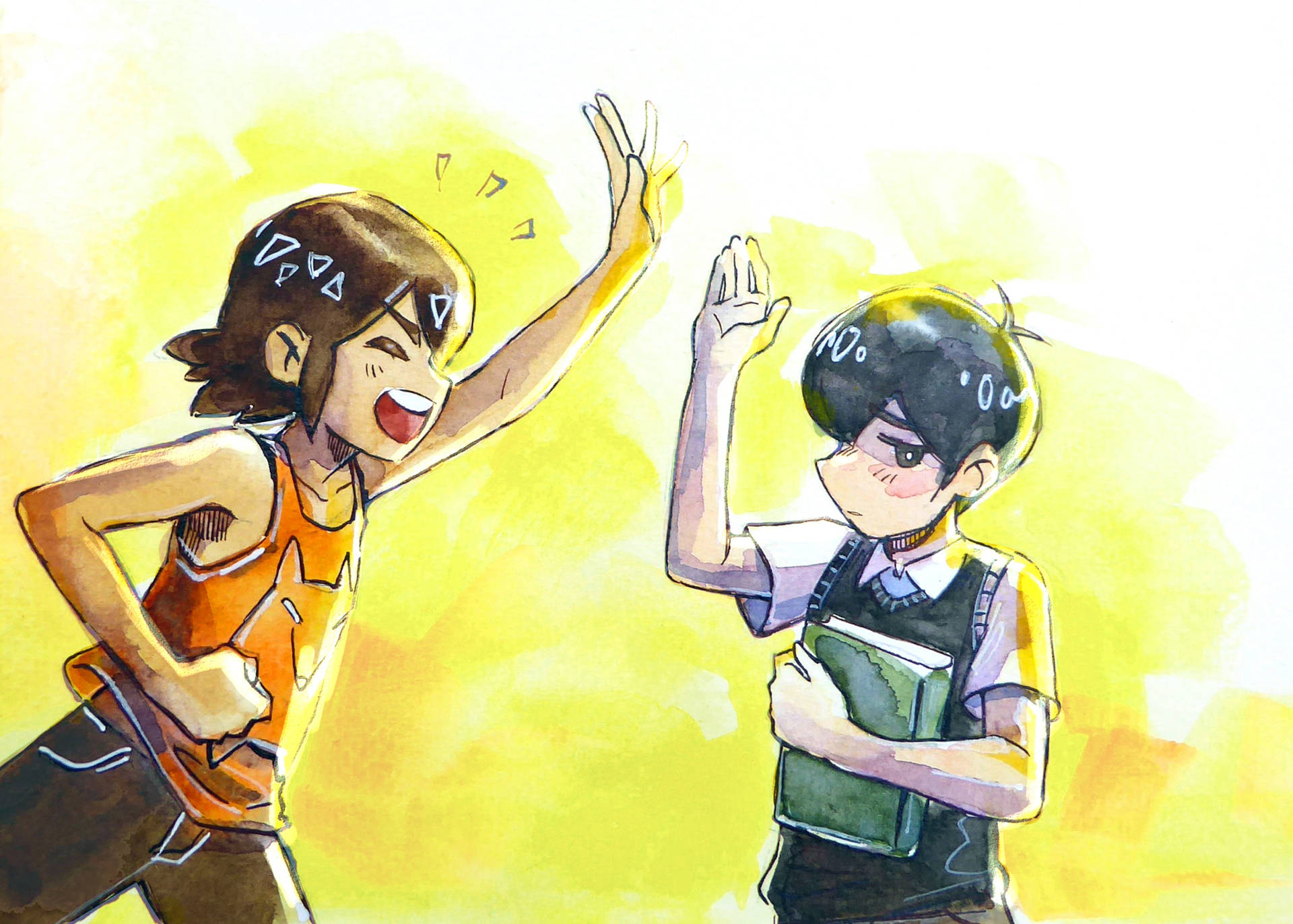Download Omori High Five Kel Wallpaper