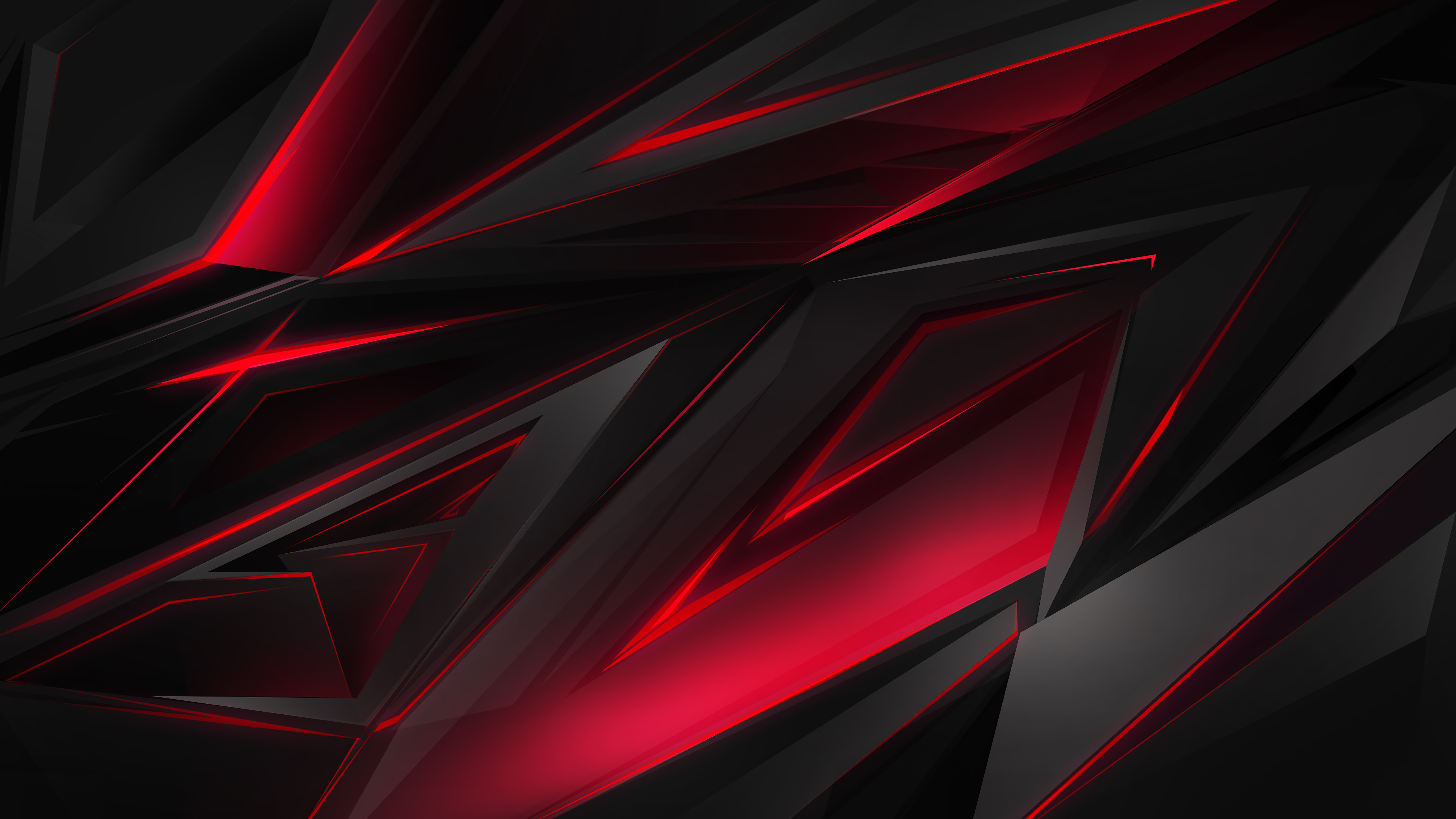 Red Abstract Polygon 3D 4K Wallpaper