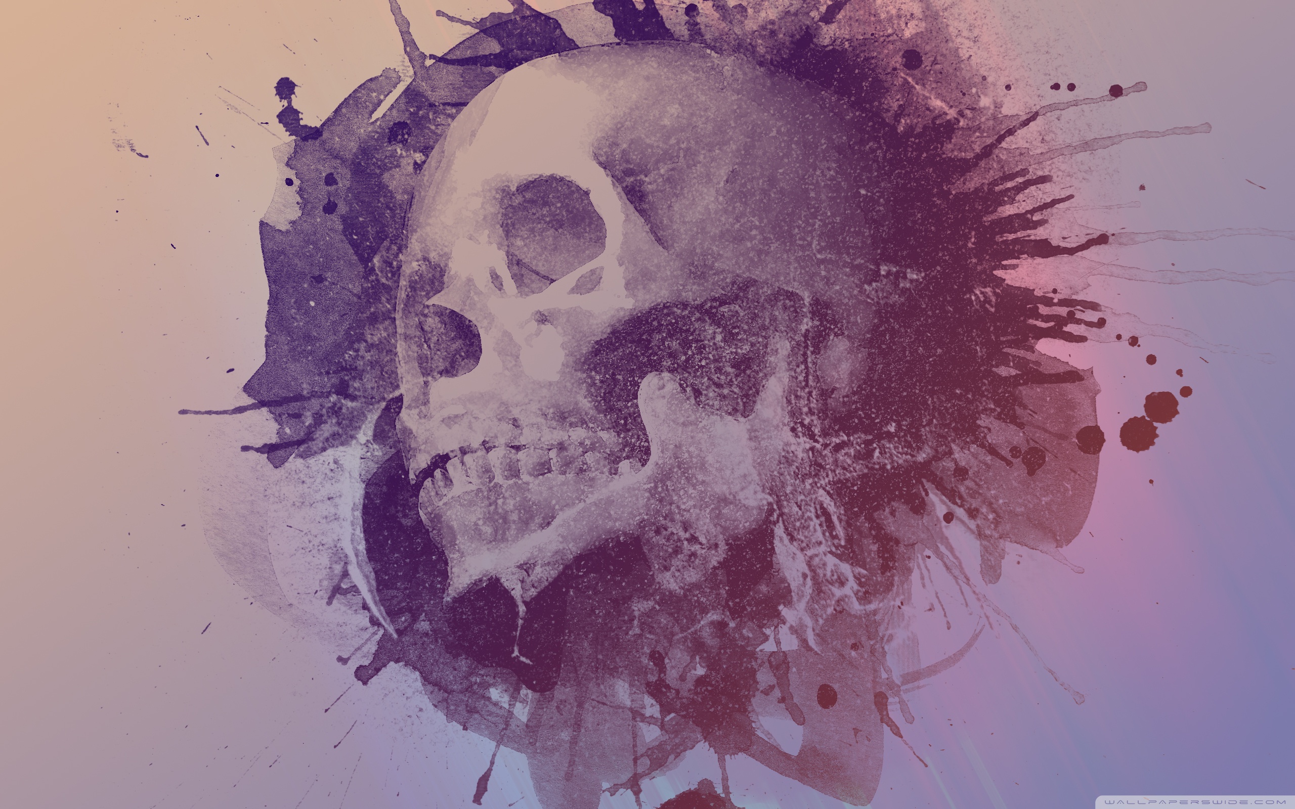 Watercolour Skull Design Ultra HD