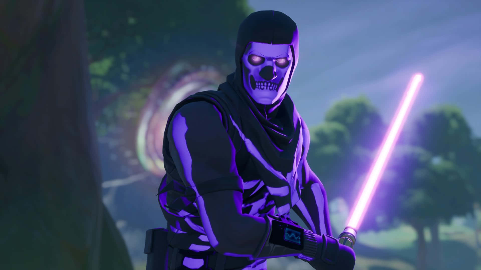 Purple Skull Trooper outfit Wallpaper