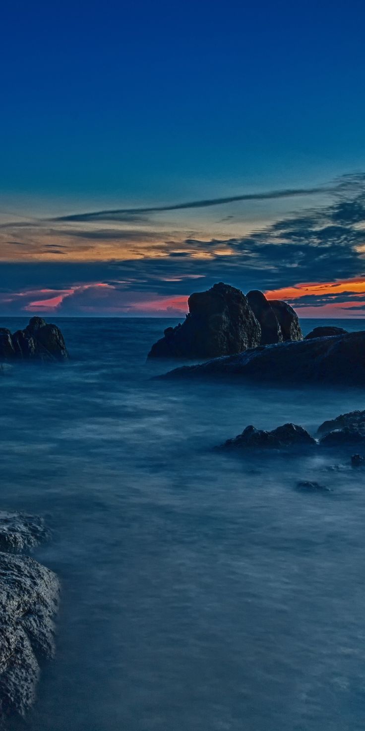 Vietnam, coast, sunset, rocks, nature