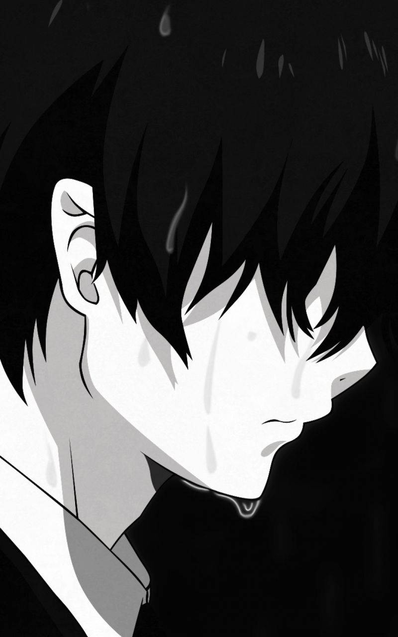 Download Sad Crying Boy Anime Black