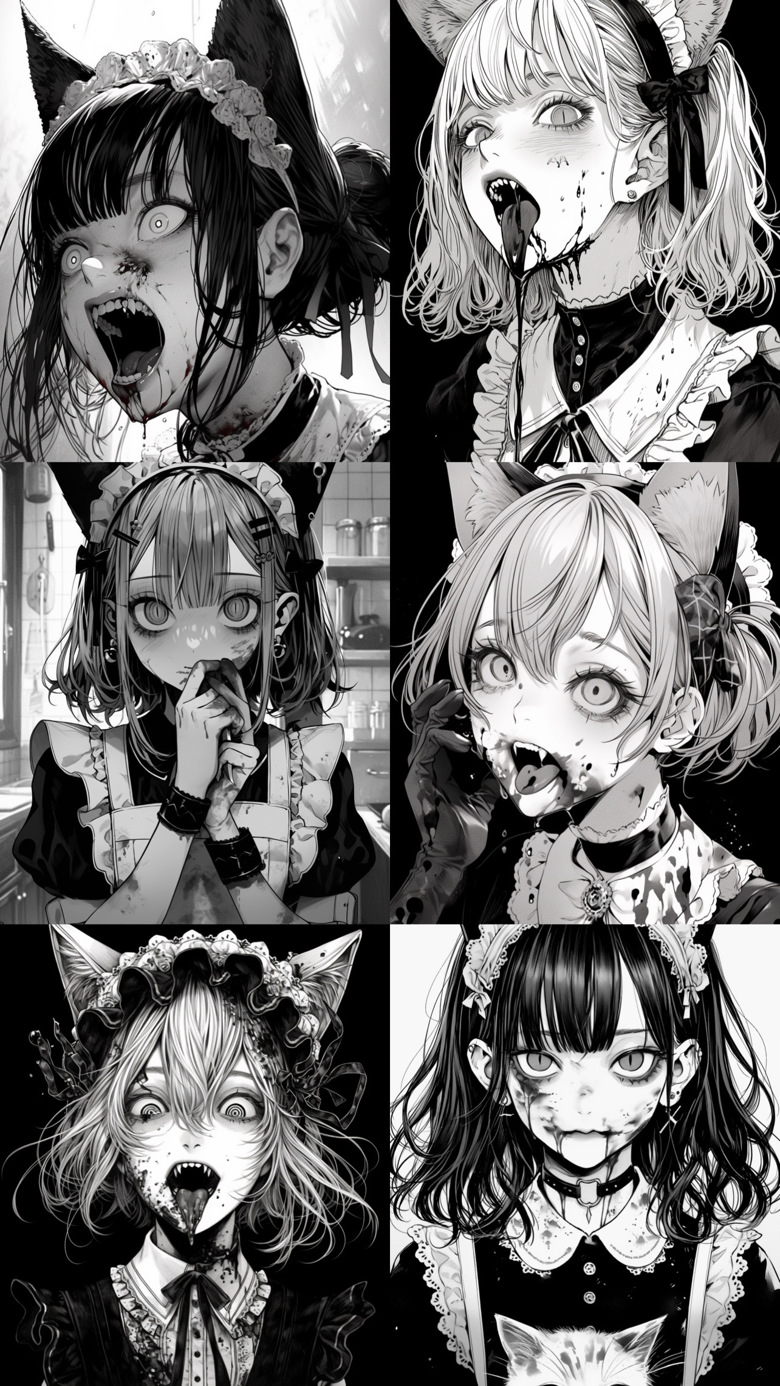 Yandere Catgirl phone wallpaper bundle