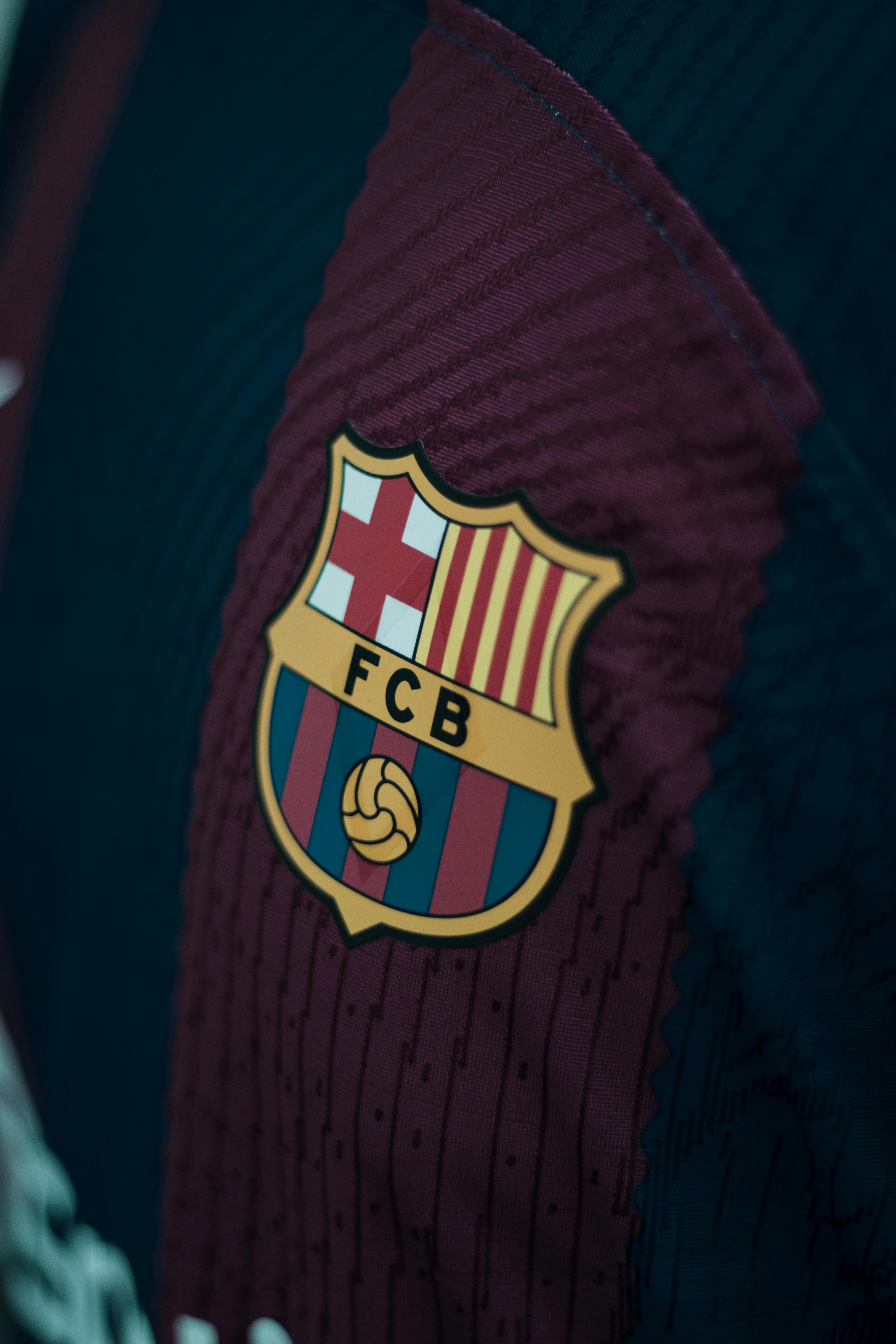 Close Up Of A Logo Of The FC Barcelona Football Club · Free