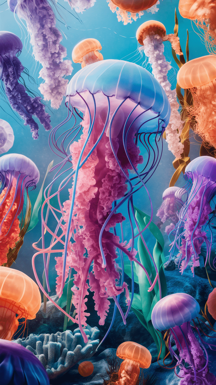 Blue Jellyfish Wallpaper Aesthetic Drawing