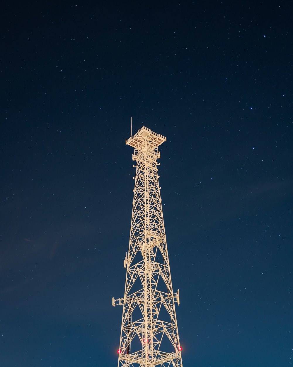 Eiffel tower under starry night photo