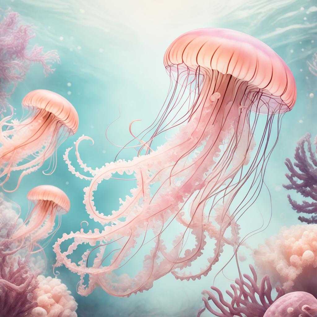 Jellyfish Drawing Wallpaper Pink Cute
