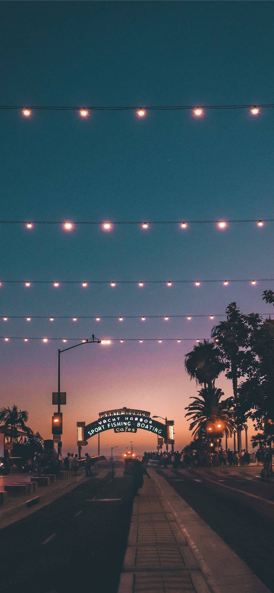 Santa Monica Night Lights Wallpaper