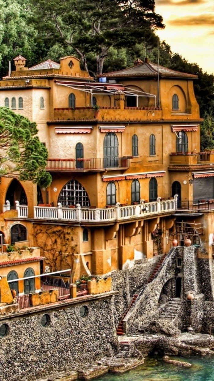 Portofino Coast Mansion IPhone 6 Wallpaper