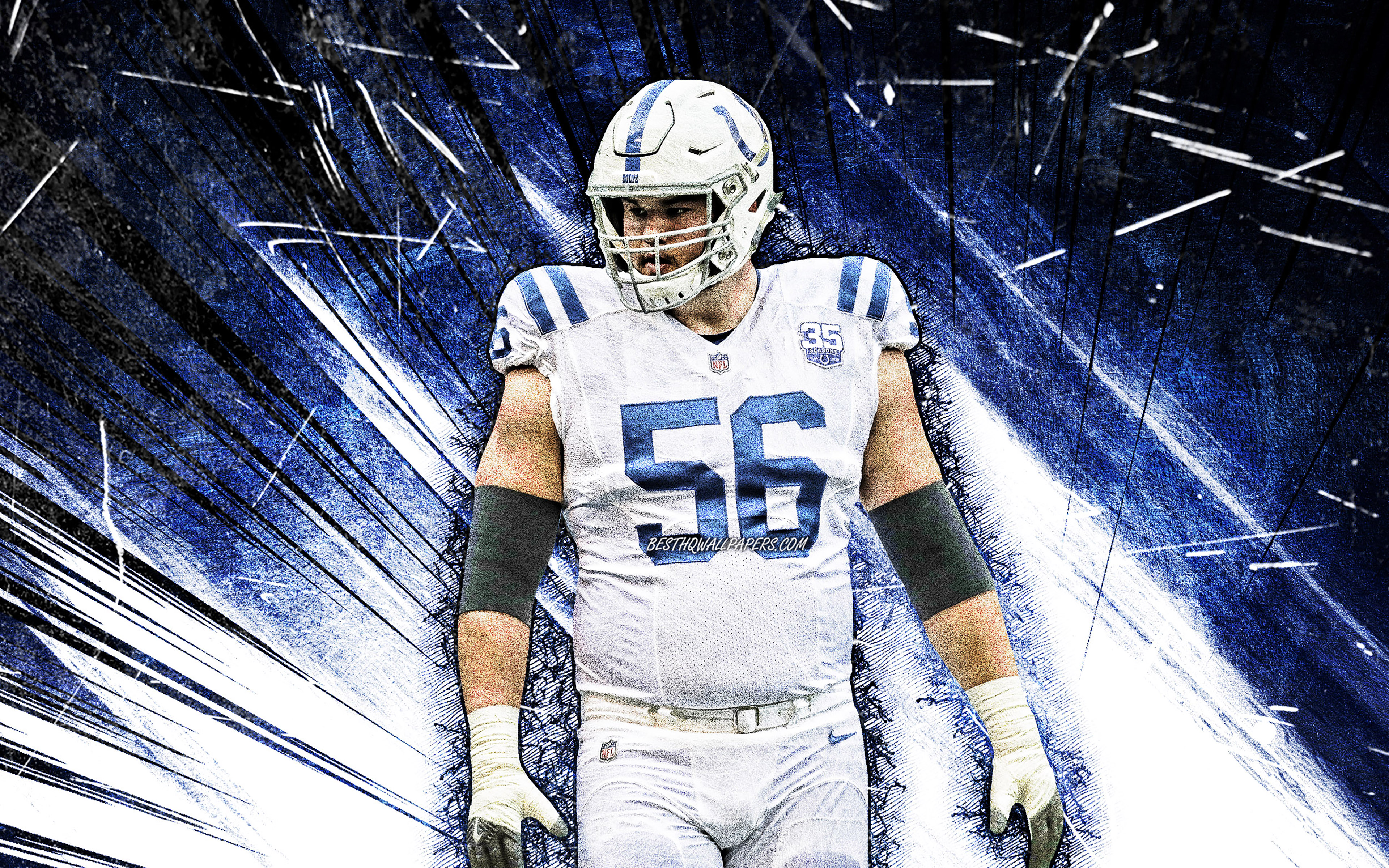 wallpaper 4k, Quenton Nelson, grunge