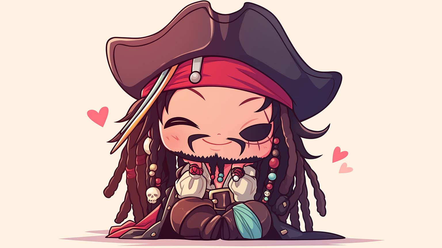 Chibi Jack Sparrow Desktop Wallpaper