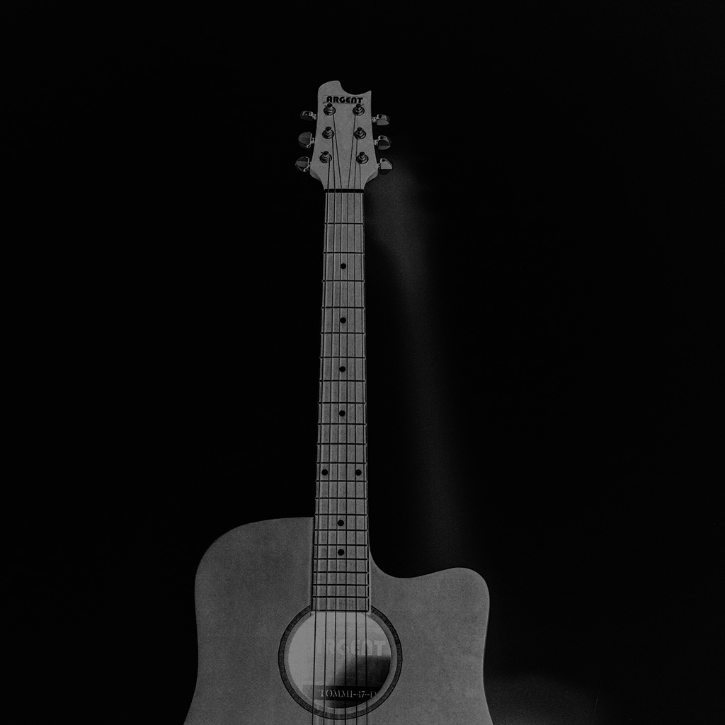 Guitar Art Bw Dark Music Song Black