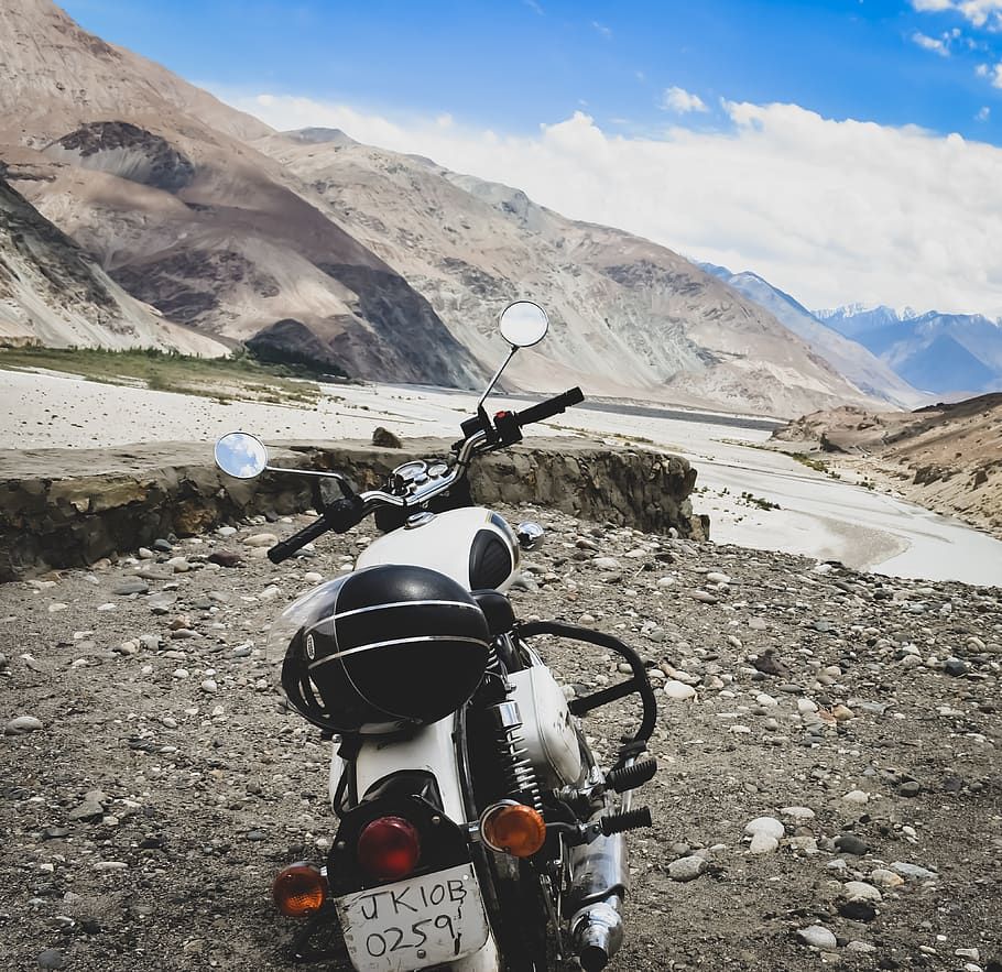 HD wallpaper: valley, bike, leh, ladakh