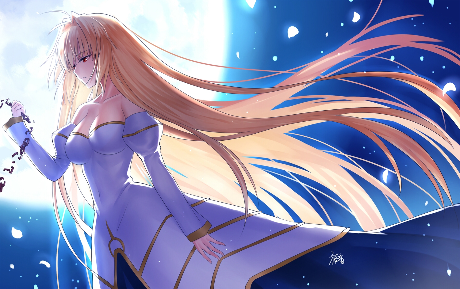 arcueid brunestud blonde hair breasts