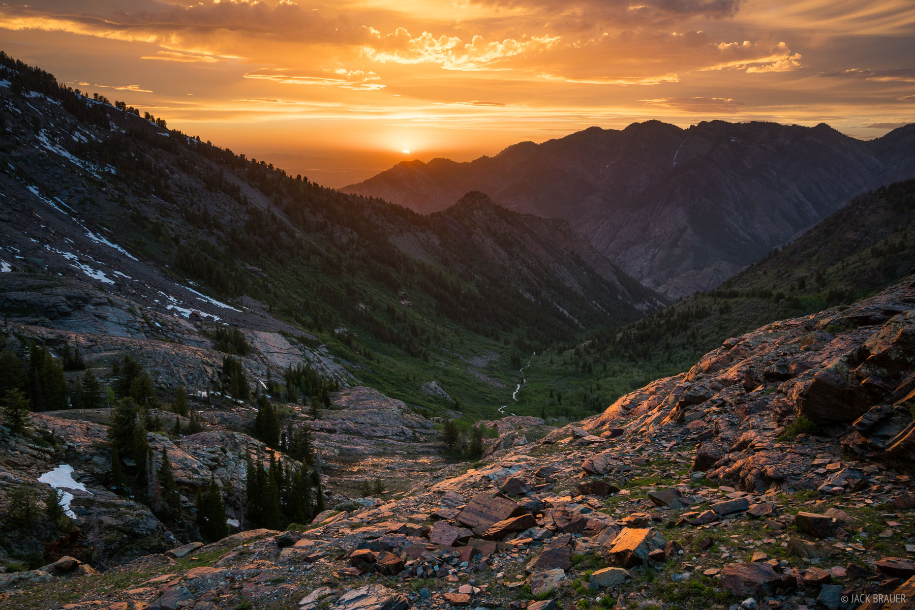 Big Cottonwood Sunset. Wasatch Range