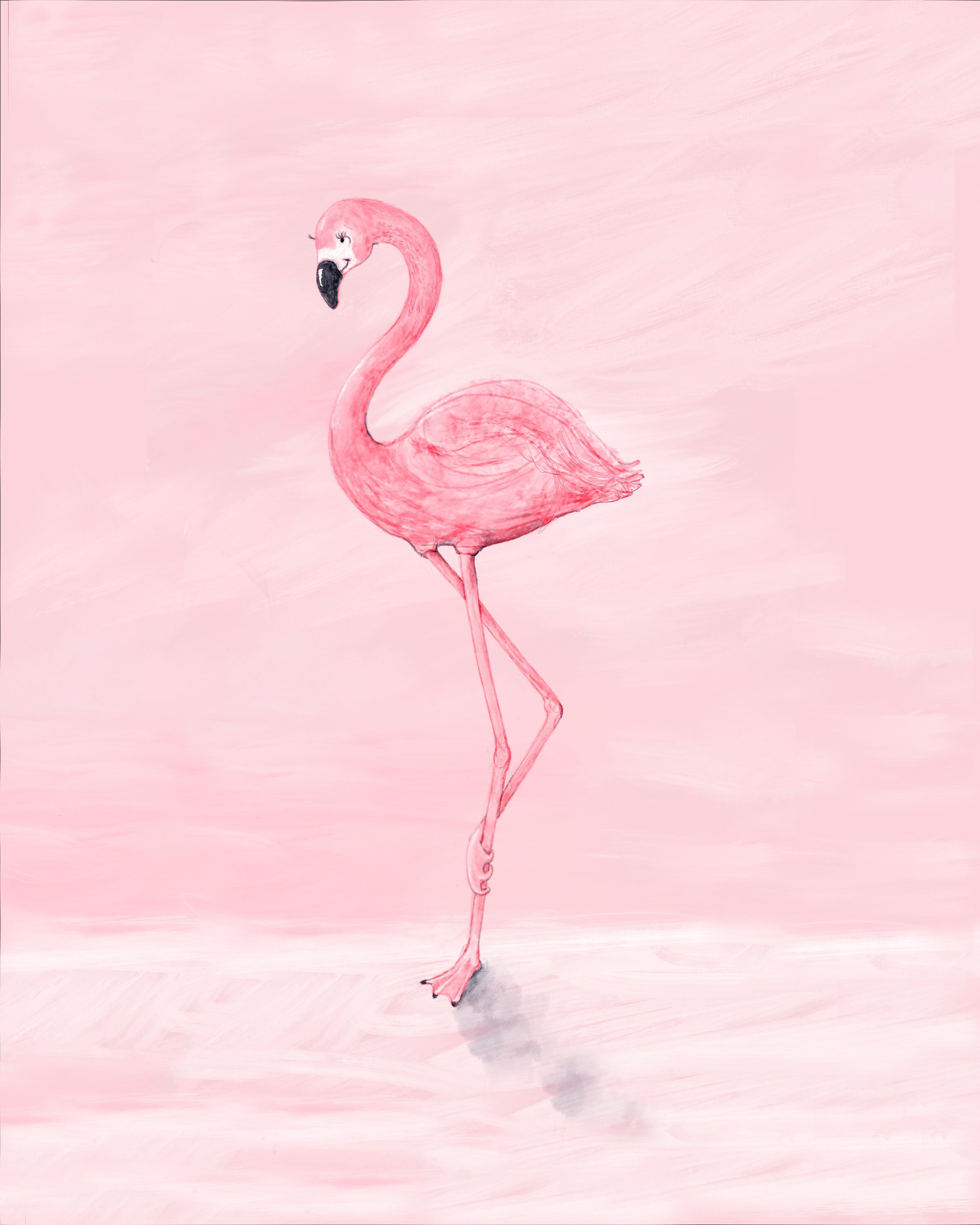 flamingo print, nursery decor, girl's