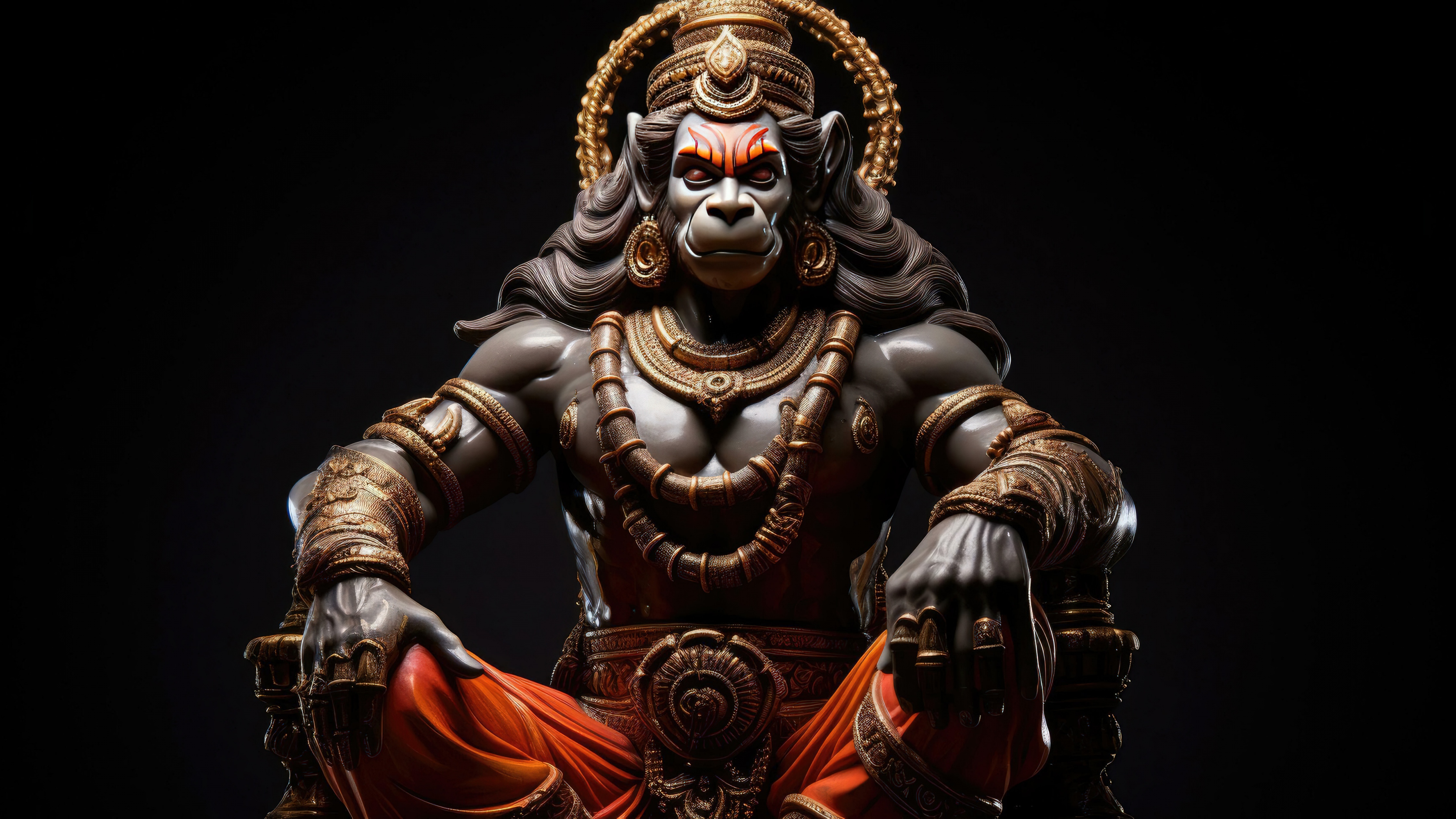 Lord Hanuman Wallpaper 4K, Illustration