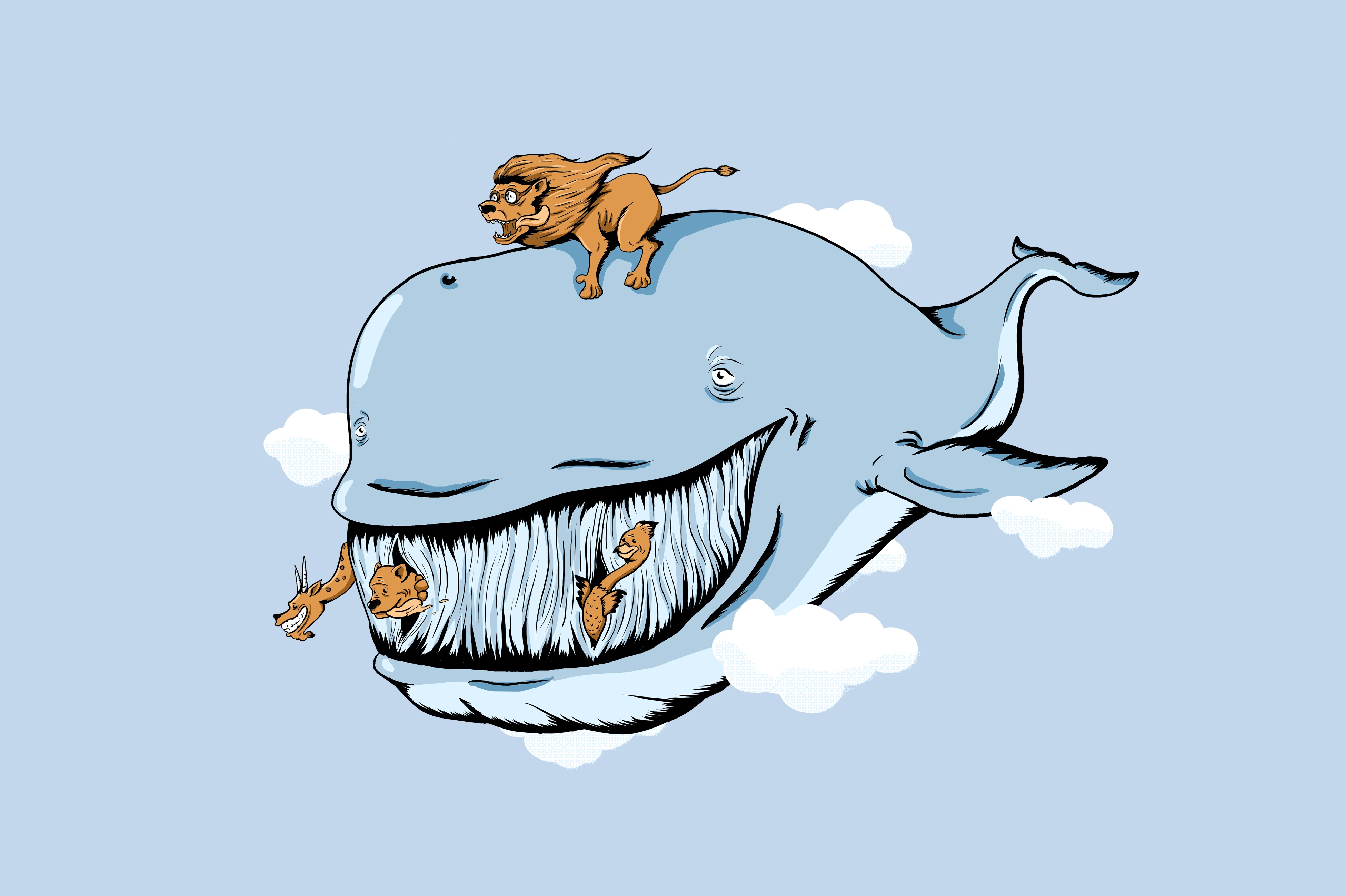 Download Lion Whale Funny Animal 4k